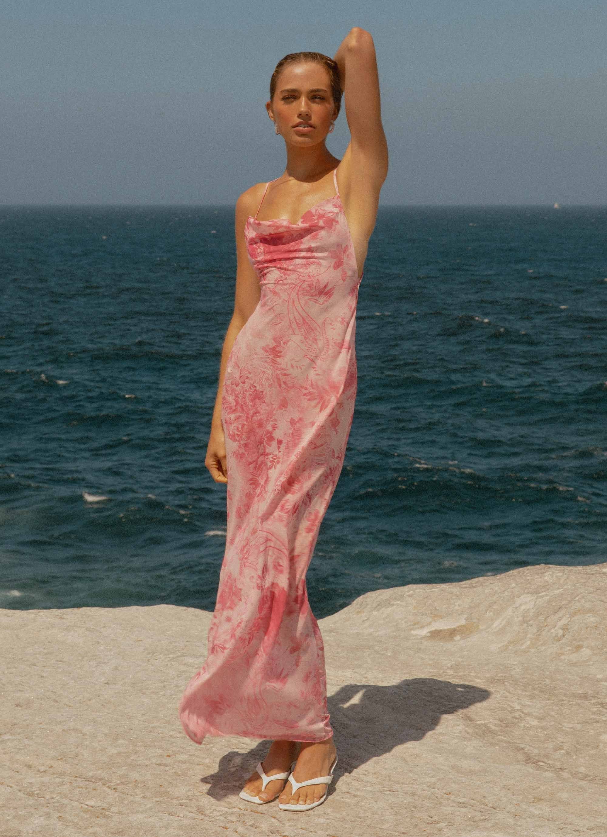 Tara Maxi Dress - Pink Print Pink Print / US 2 Tara Maxi Dress - Pink Print Pink Print / US 2