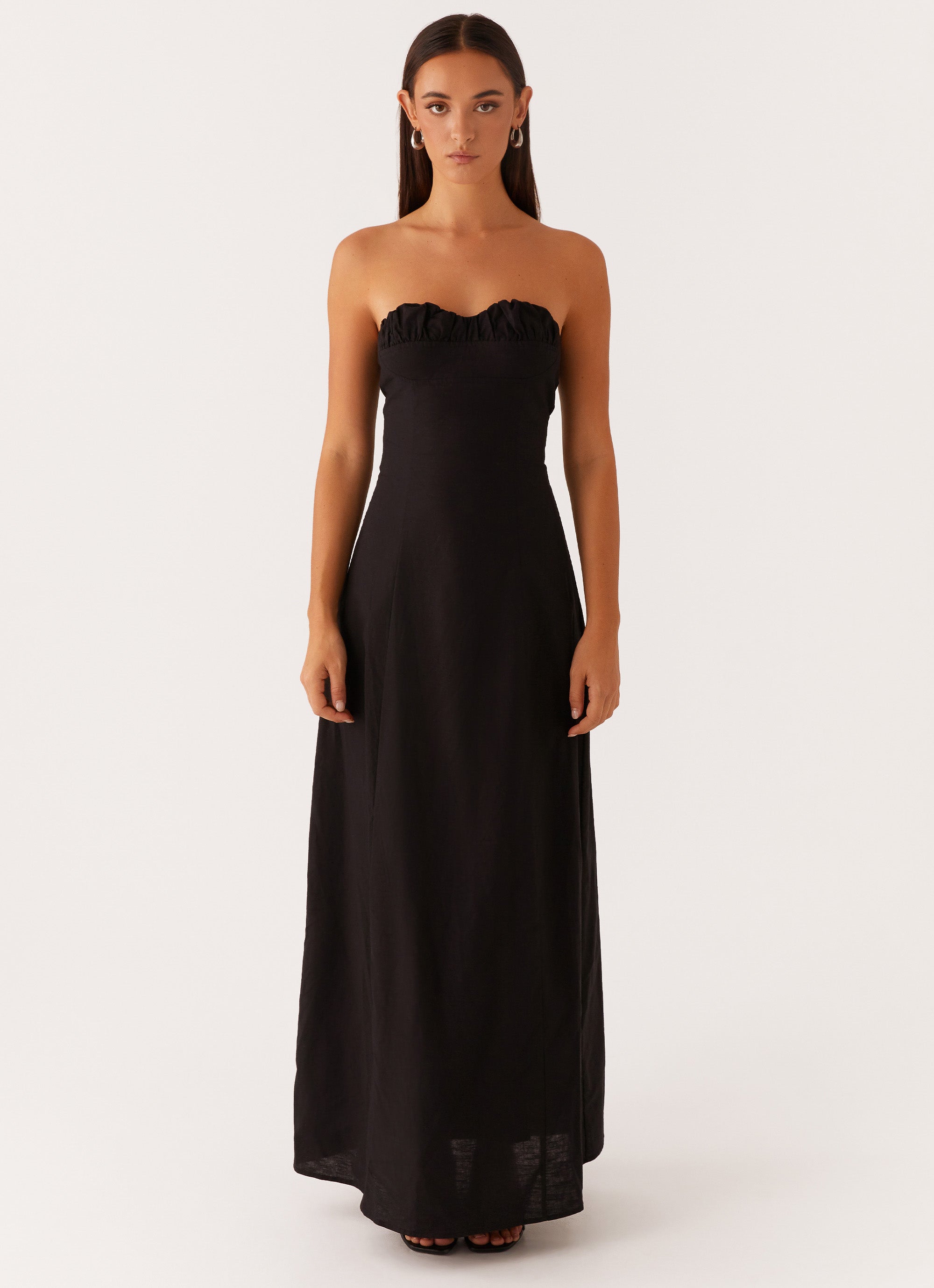 Tayla Linen Maxi Dress - Black Black / US 12 Tayla Linen Maxi Dress - Black Black / US 12