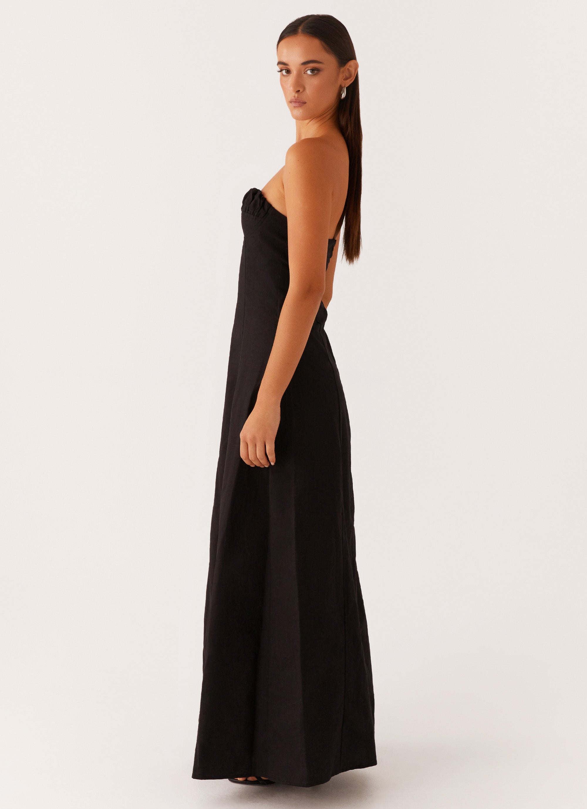 Tayla Linen Maxi Dress - Black Black / US 12 Tayla Linen Maxi Dress - Black Black / US 12