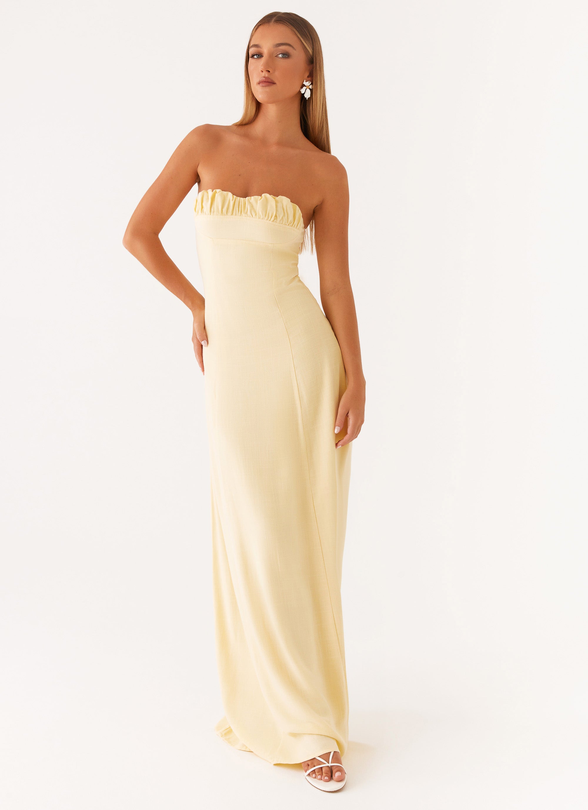Tayla Linen Maxi Dress - Yellow Yellow / US 14 Tayla Linen Maxi Dress - Yellow Yellow / US 14