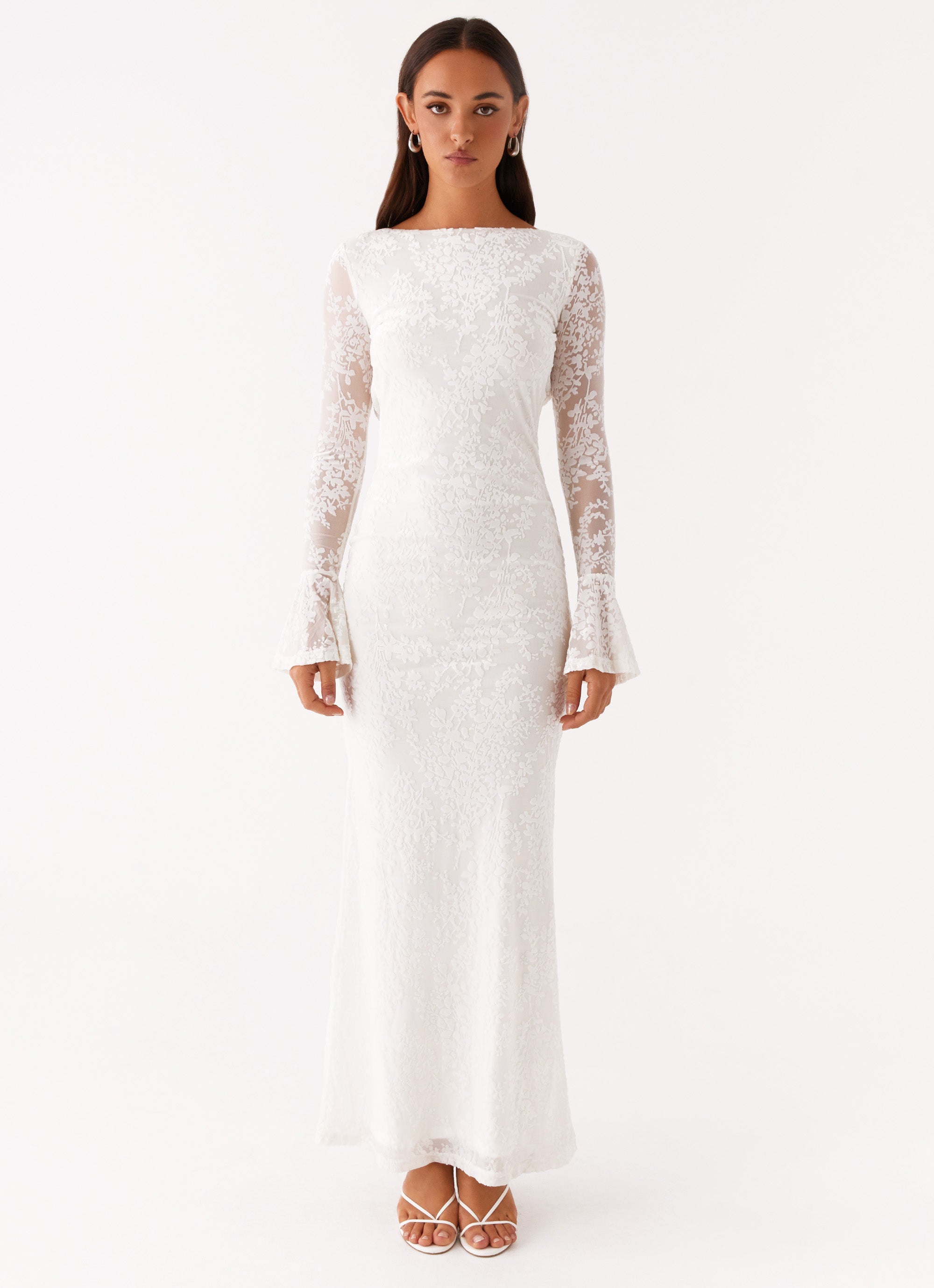 long sleeve white lace maxi dress Thriving Maxi Dress