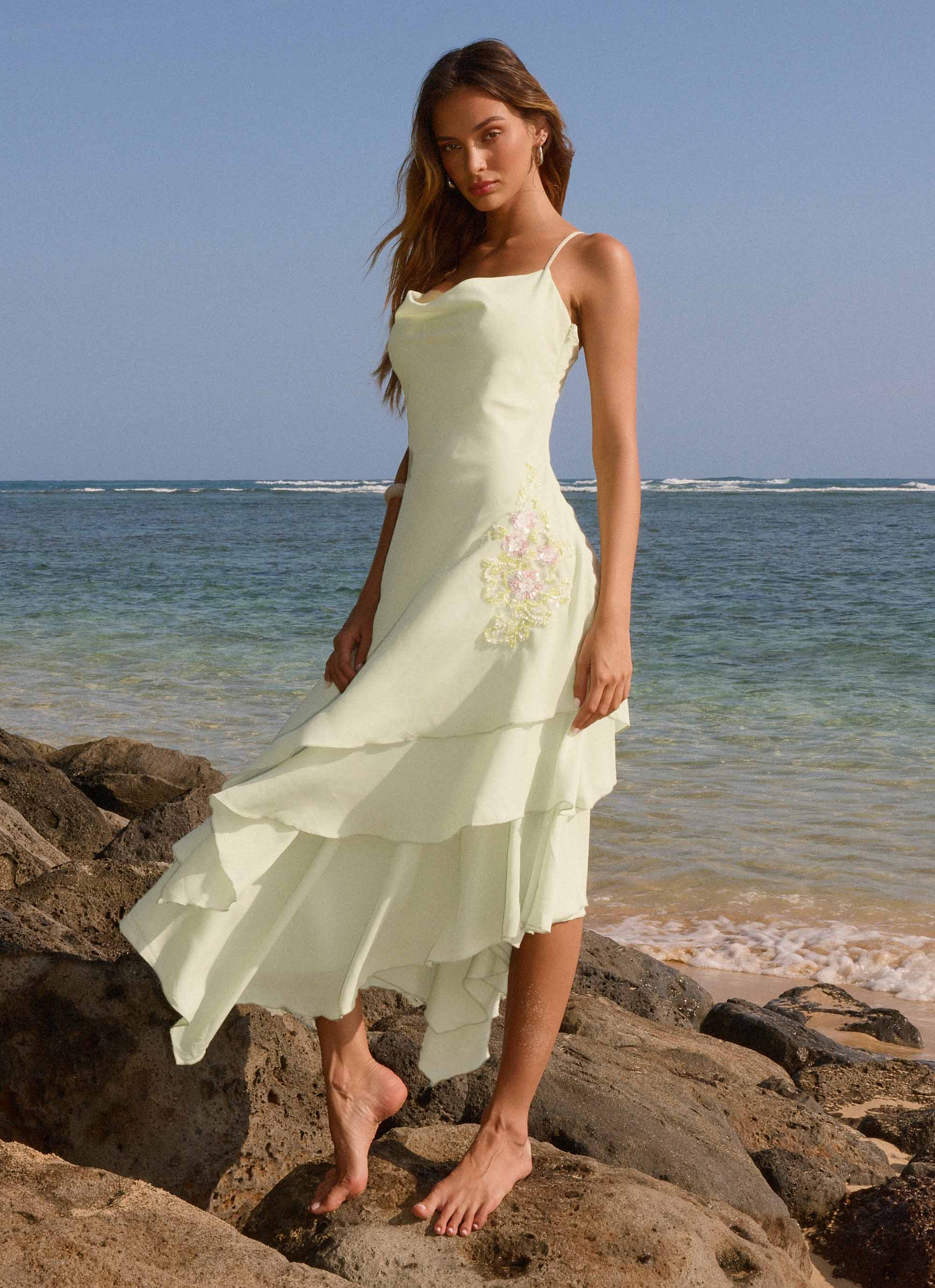 Trisette Midi Dress - Lime – Peppermayo US