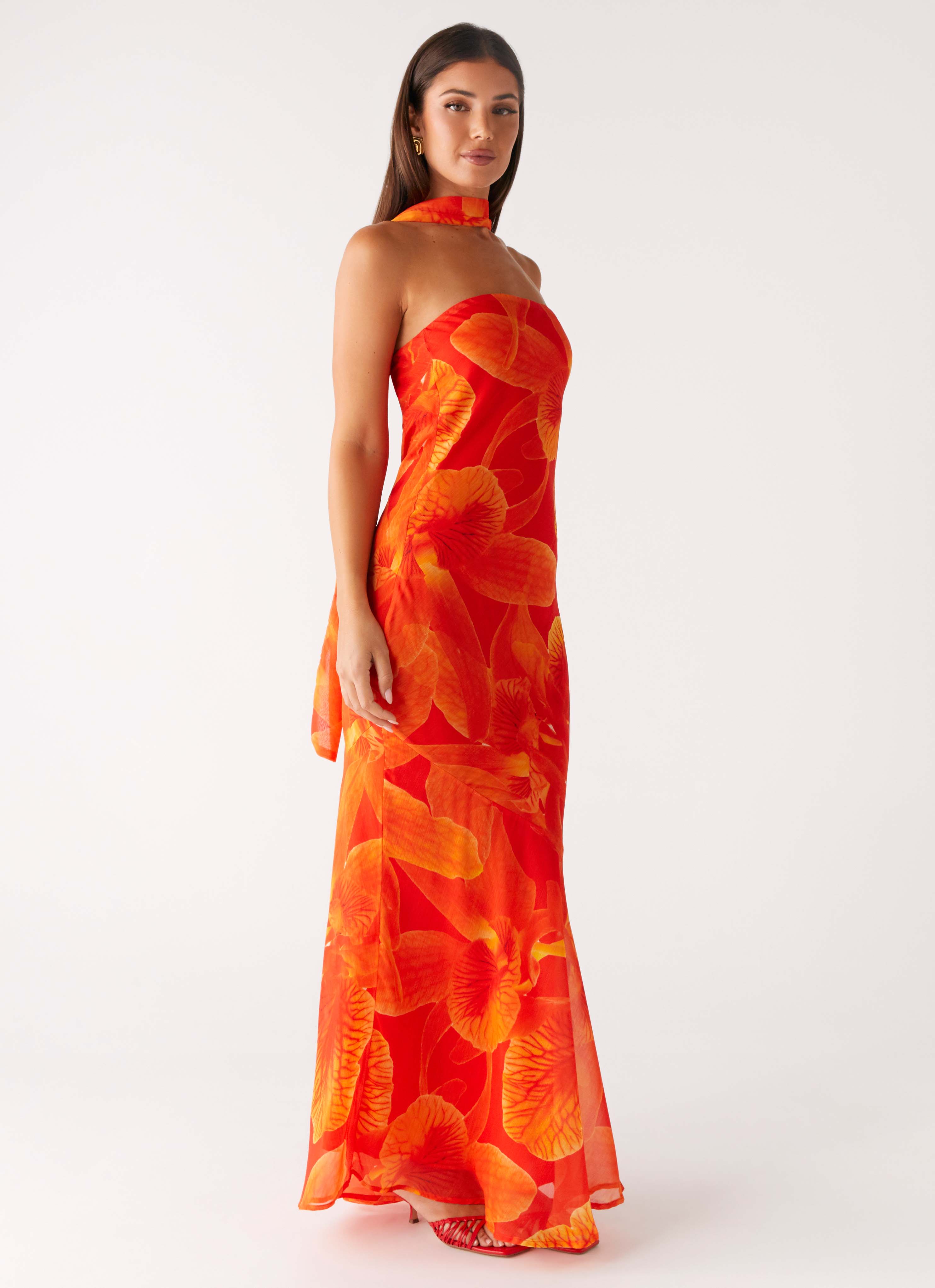 orange print maxi dress Buy Lipsy Orange Floral Petite Printed One Shoulder Maxi 100% Cotton Dress from Next USA