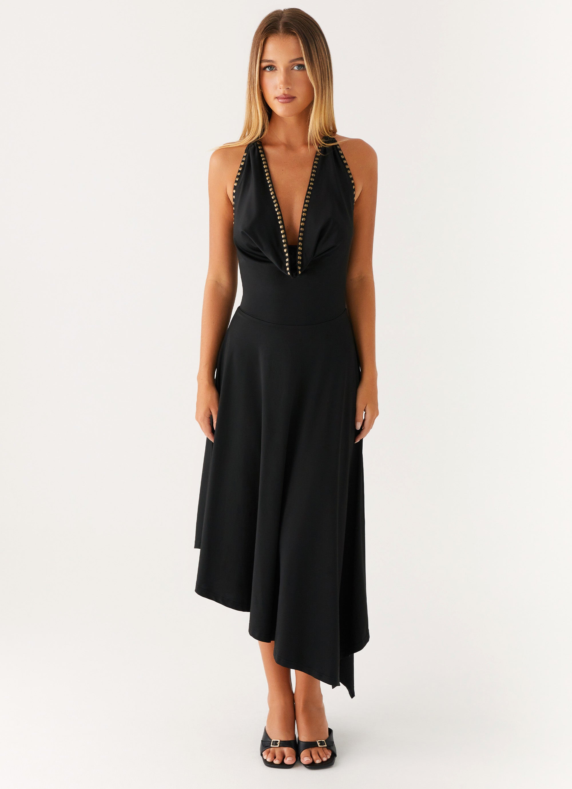 Vena Beaded Midi Dress - Black Peppermayo US Vena Beaded Midi Dress - Black Peppermayo US