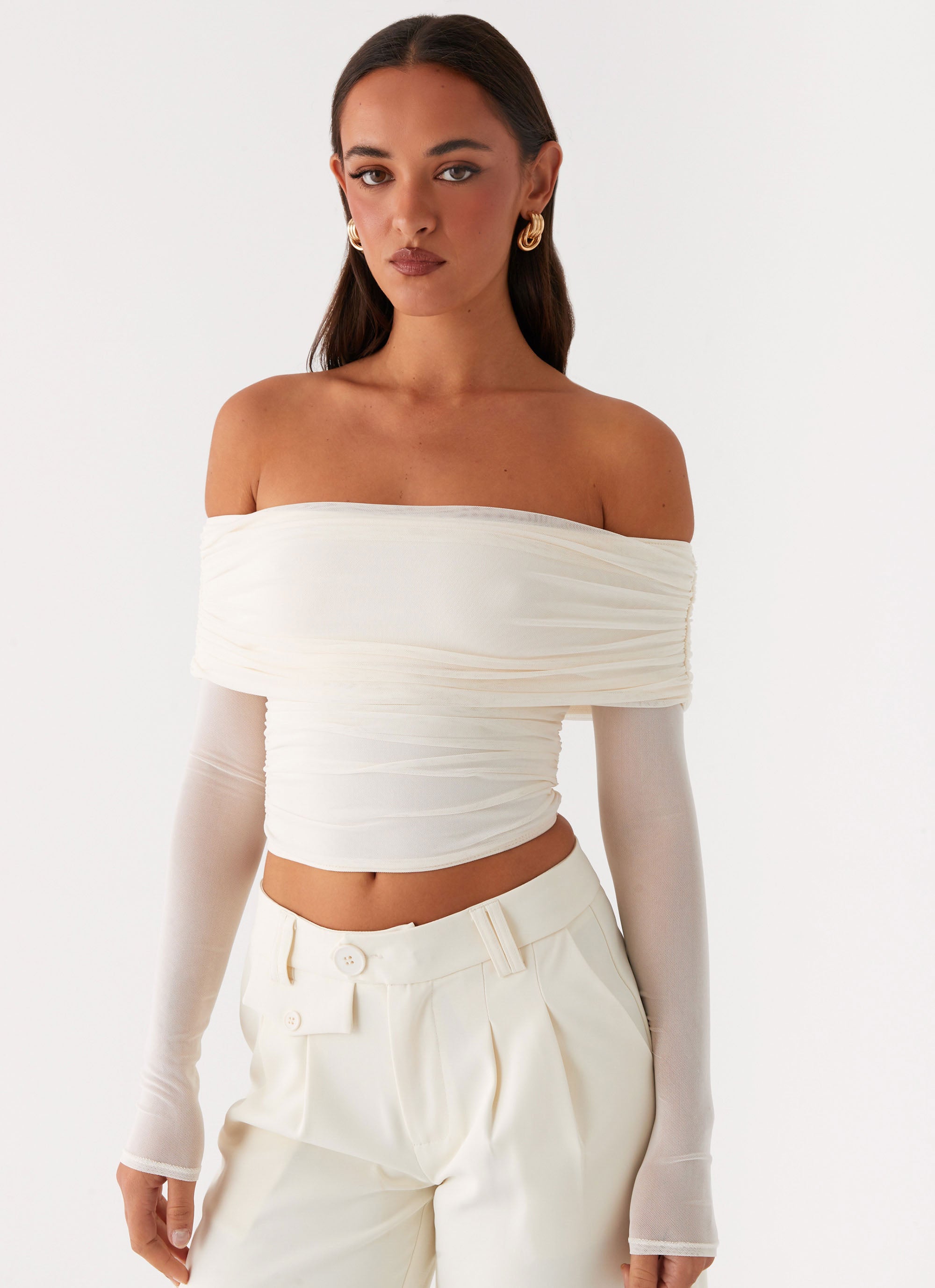 Vivianne Off Shoulder Top - Ivory Vivianne Off Shoulder Top - Ivory