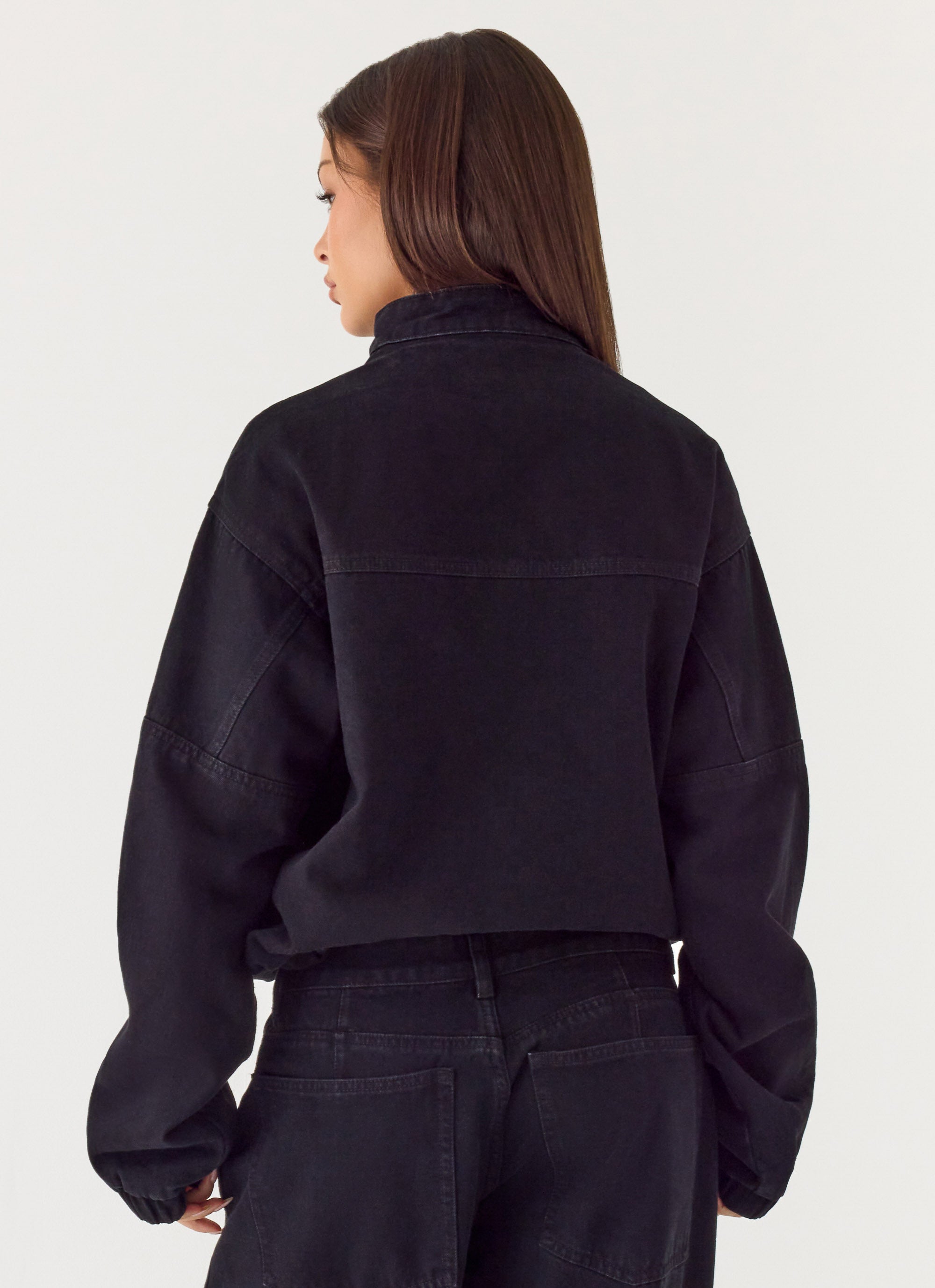 Waylon Denim Bomber Jacket - Black – Peppermayo US