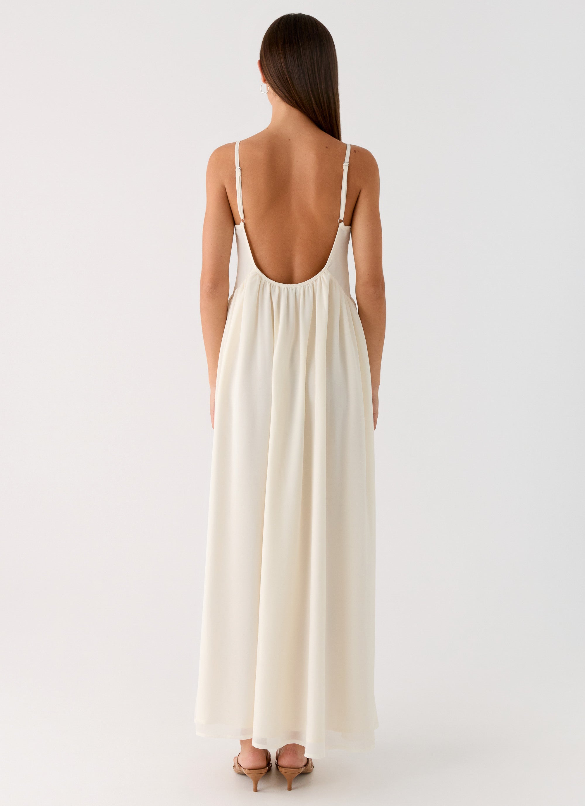 Whisperlight Chiffon Scooped Neck Maxi Dress - White White / US 18 Whisperlight Chiffon Scooped Neck Maxi Dress - White White / US 18