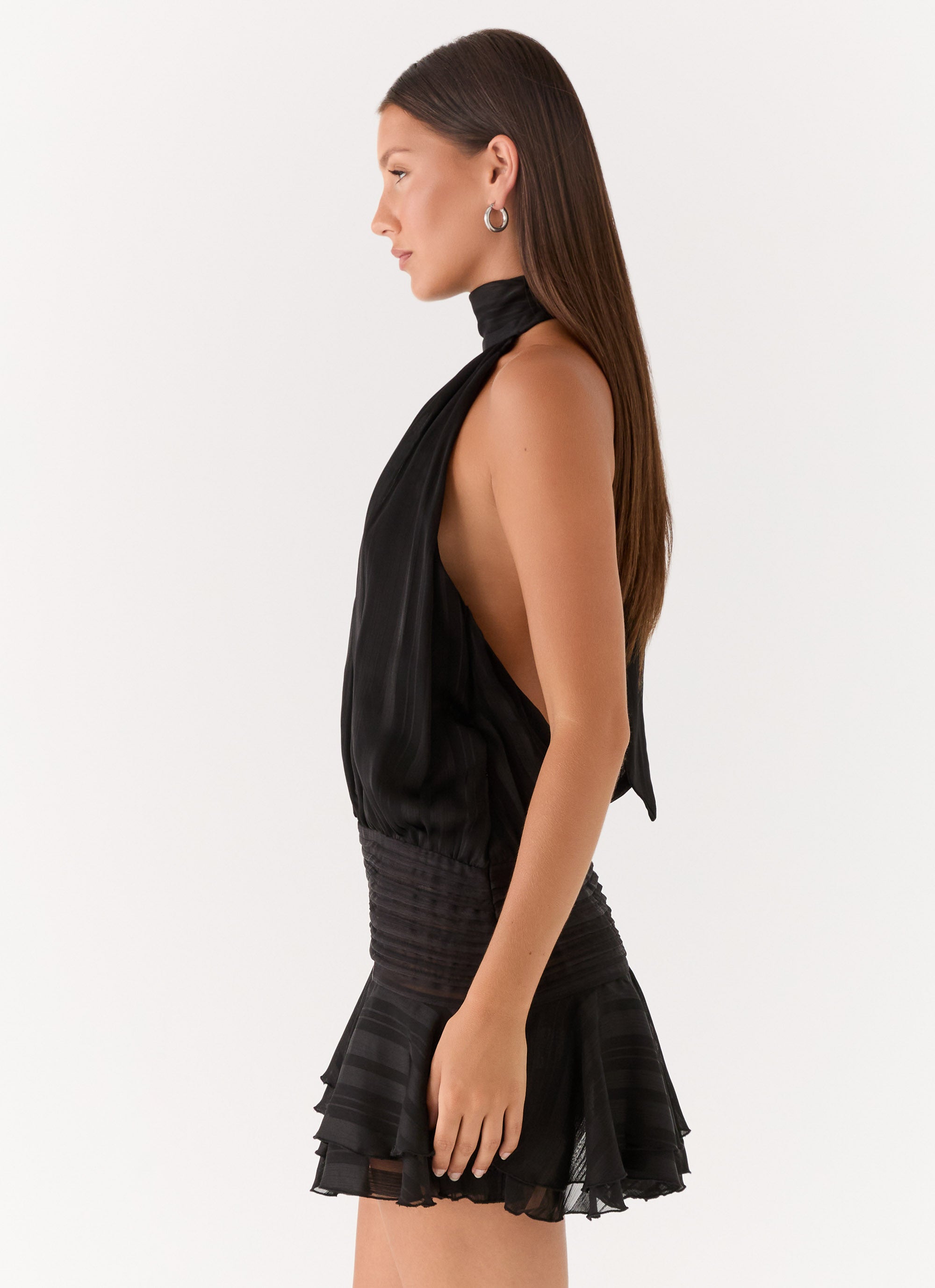 Willow Chiffon Mini Dress - Black Black / US 2 Willow Chiffon Mini Dress - Black Black / US 2