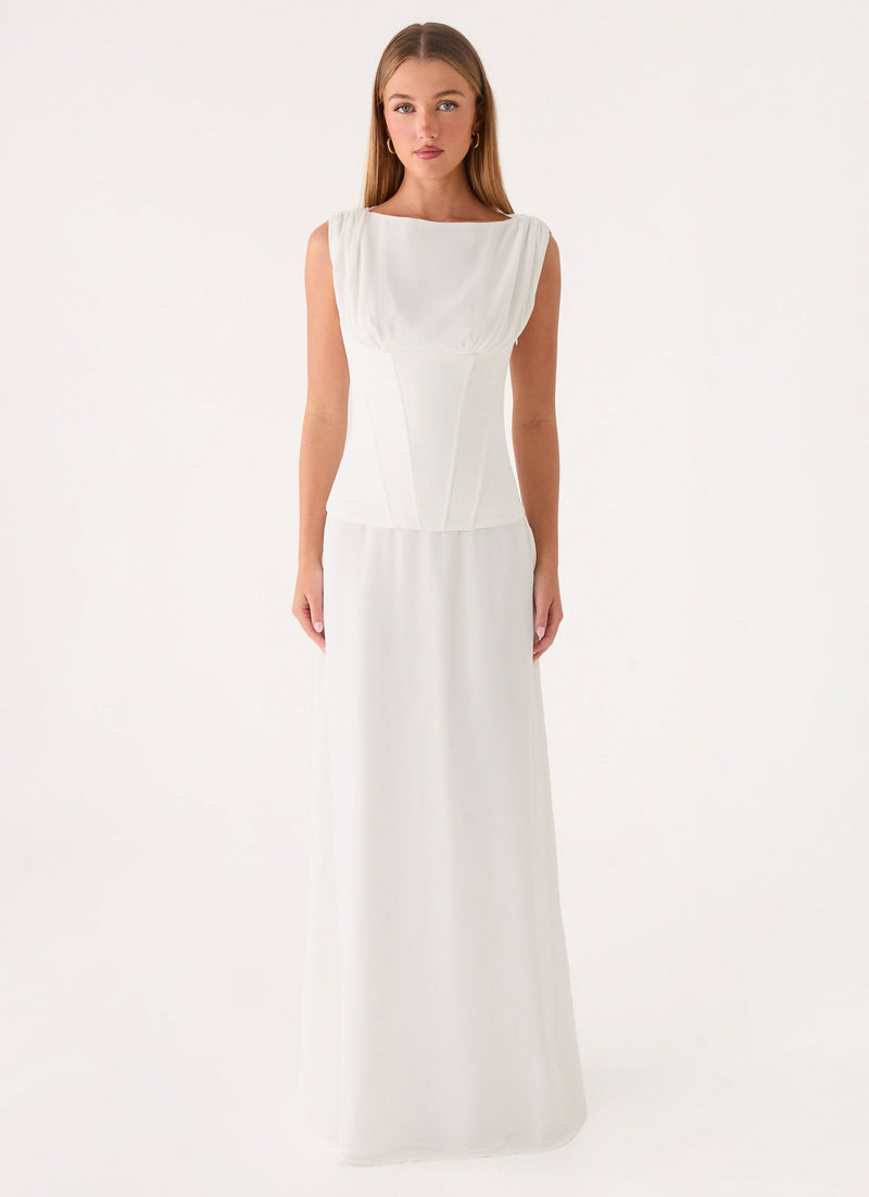 Winello Corset Maxi Dress - Off White