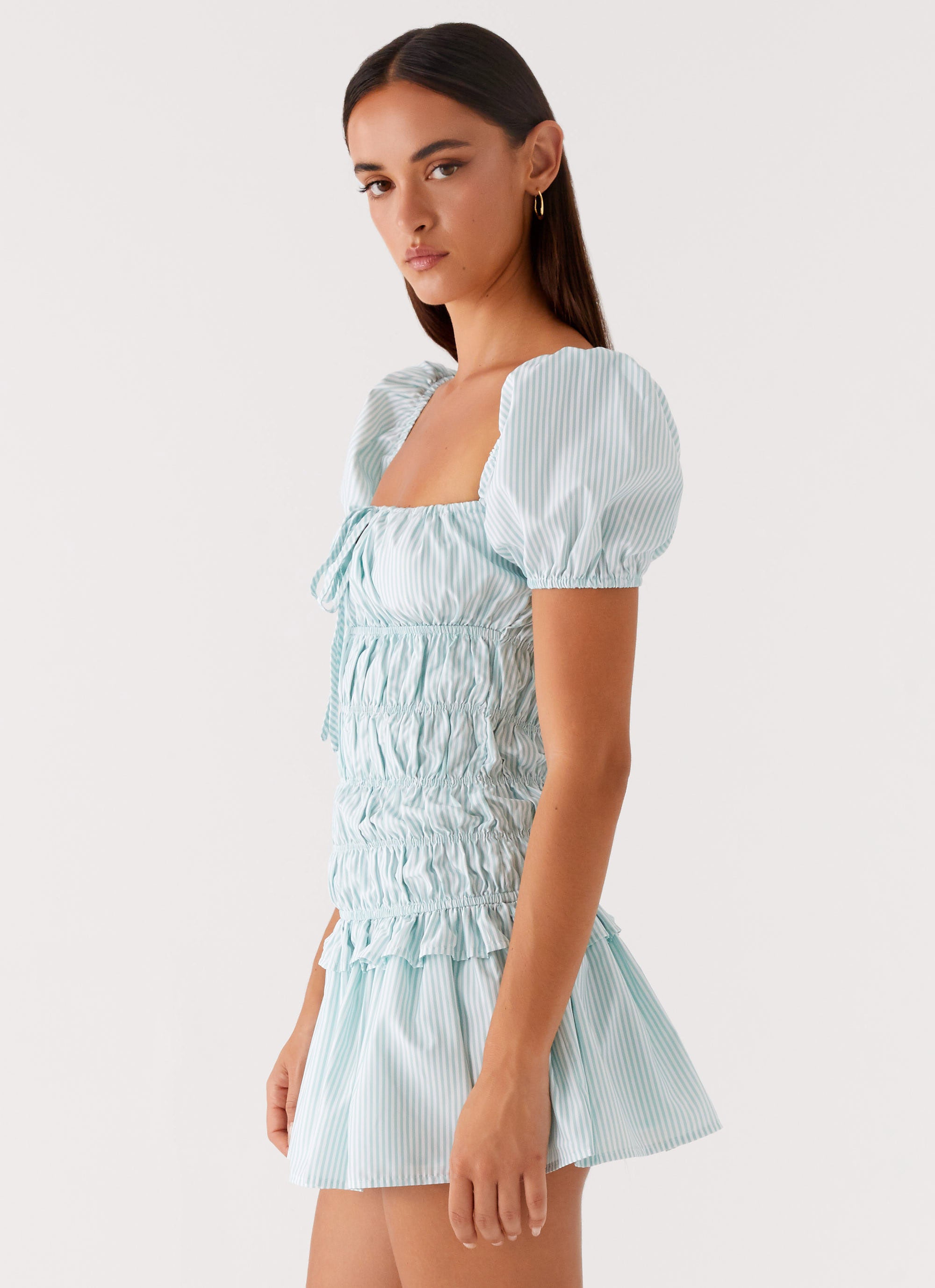 Yolene Mini Dress - Green Gingham Peppermayo US Yolene Mini Dress - Green Gingham Peppermayo US