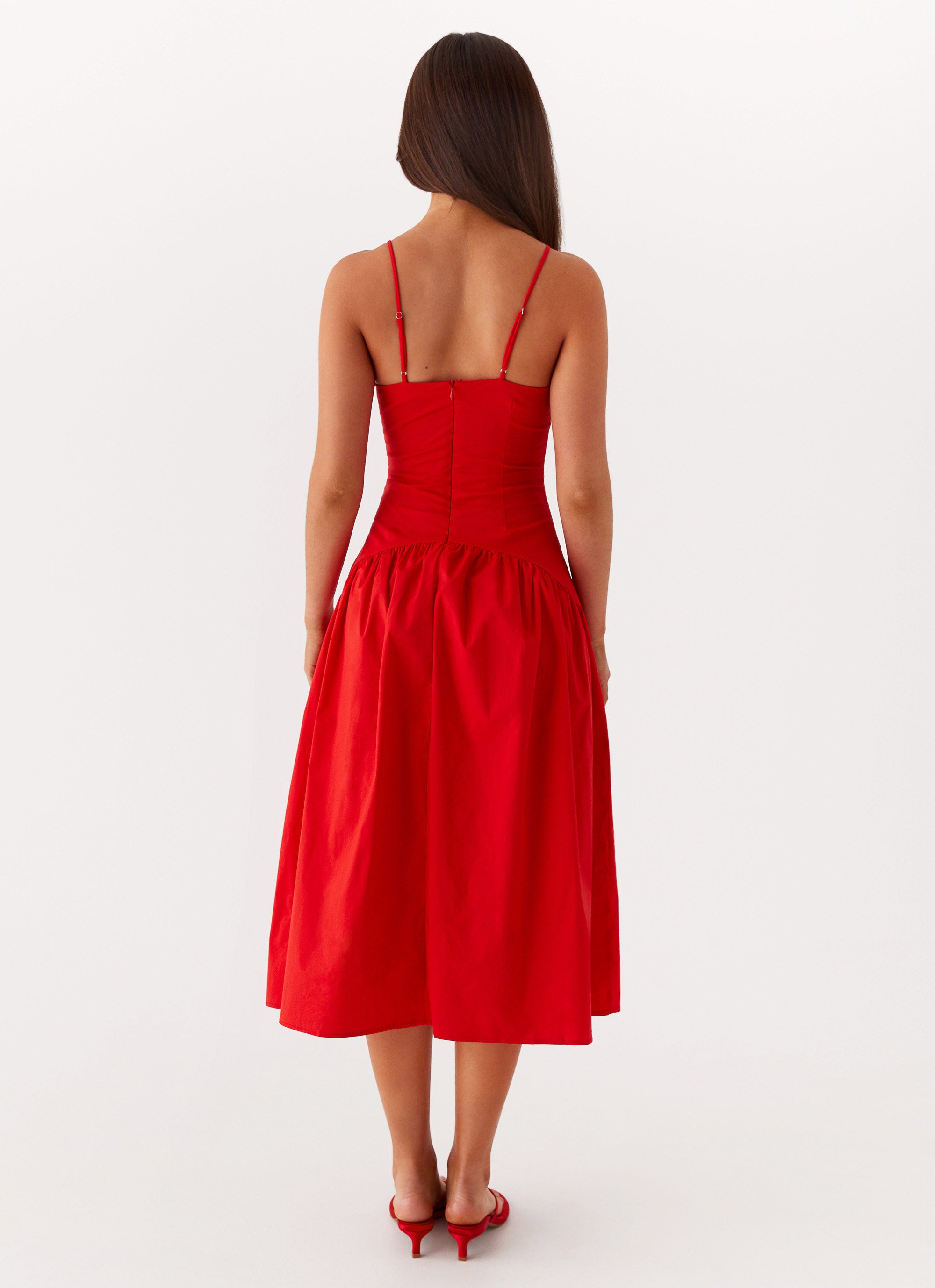 strapless open back dress Yvette Corset Midi Dress