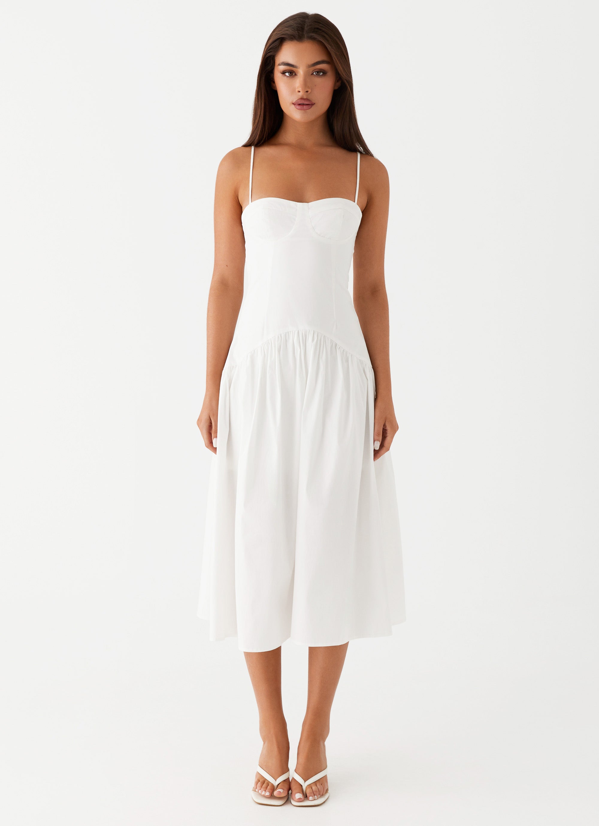 Yvette Corset Midi Dress - White Peppermayo US Yvette Corset Midi Dress - White Peppermayo US