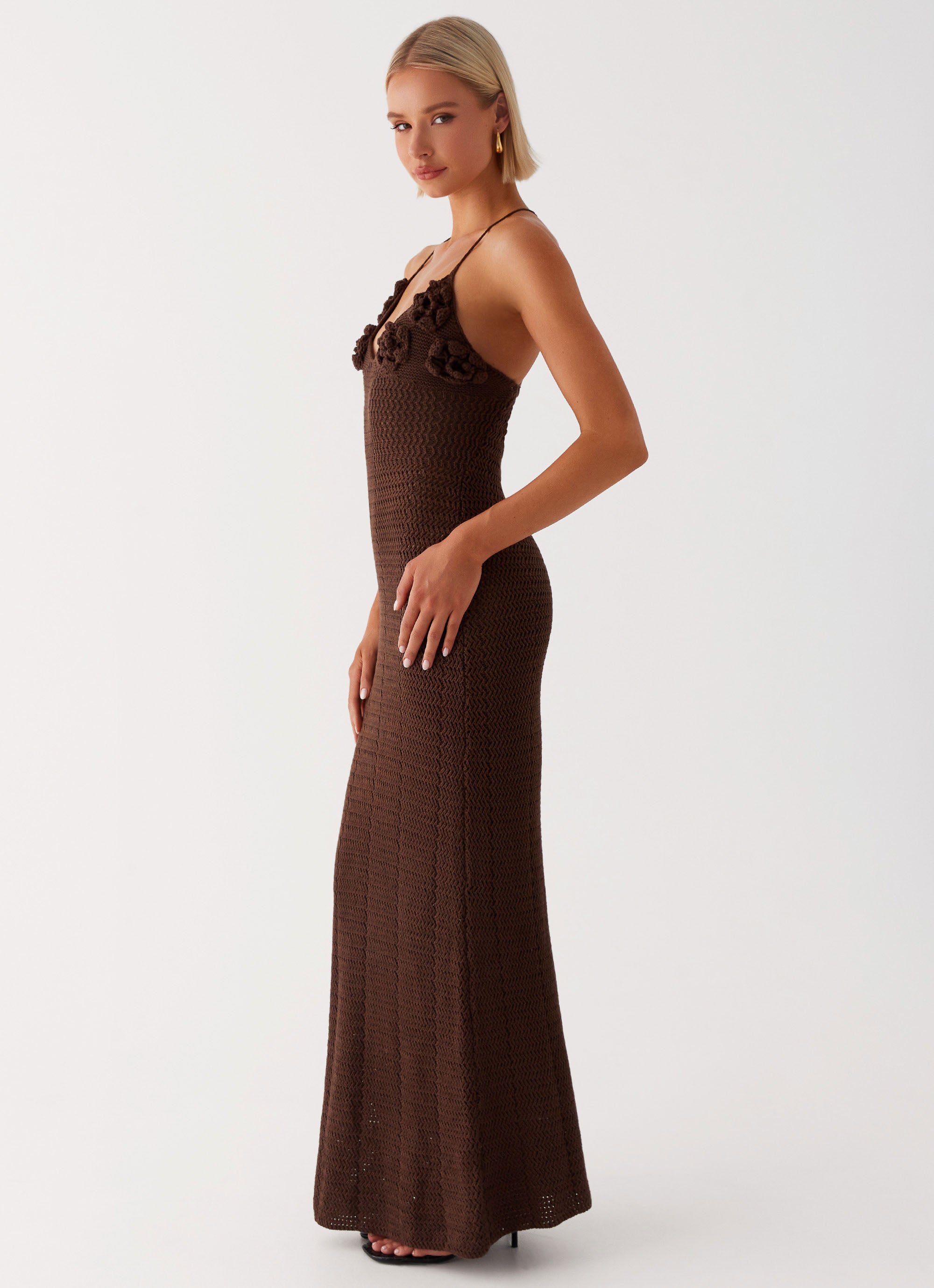 Zara Rose Crochet Maxi Dress - Chocolate Peppermayo US Zara Rose Crochet Maxi Dress - Chocolate Peppermayo US