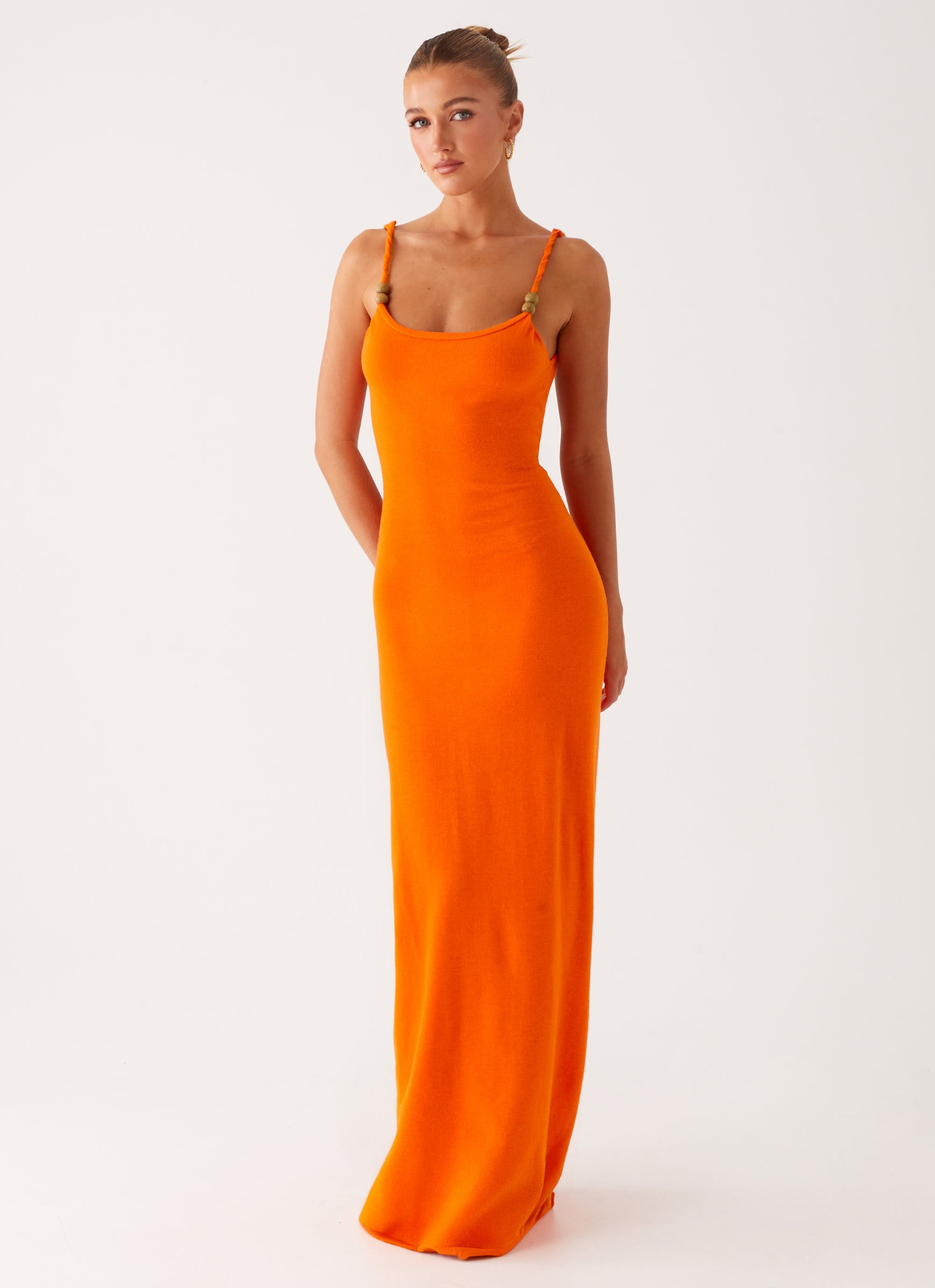 Elaina Knit Maxi Dress - Orange Orange / L-XL Elaina Knit Maxi Dress - Orange Orange / L-XL