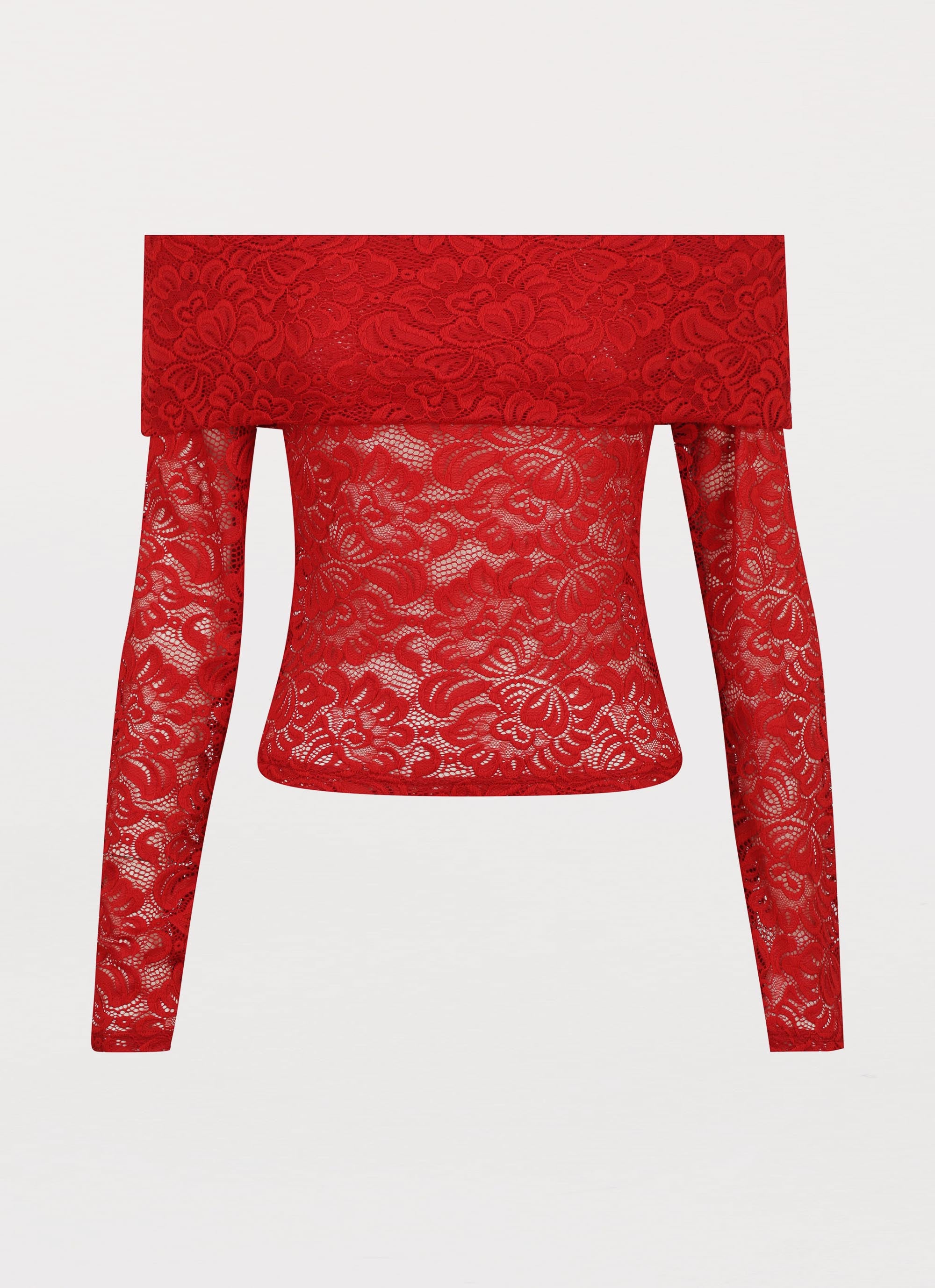 Zephyra Lace Long Sleeve Top - Red – Peppermayo US