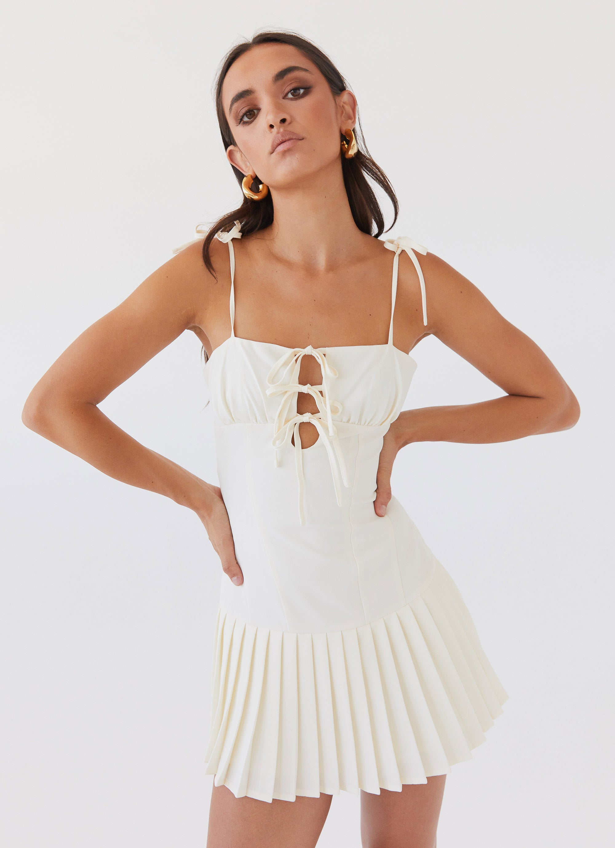 Love Seeker Corset Mini Dress - Ivory Ivory / US 16 Love Seeker Corset Mini Dress - Ivory Ivory / US 16