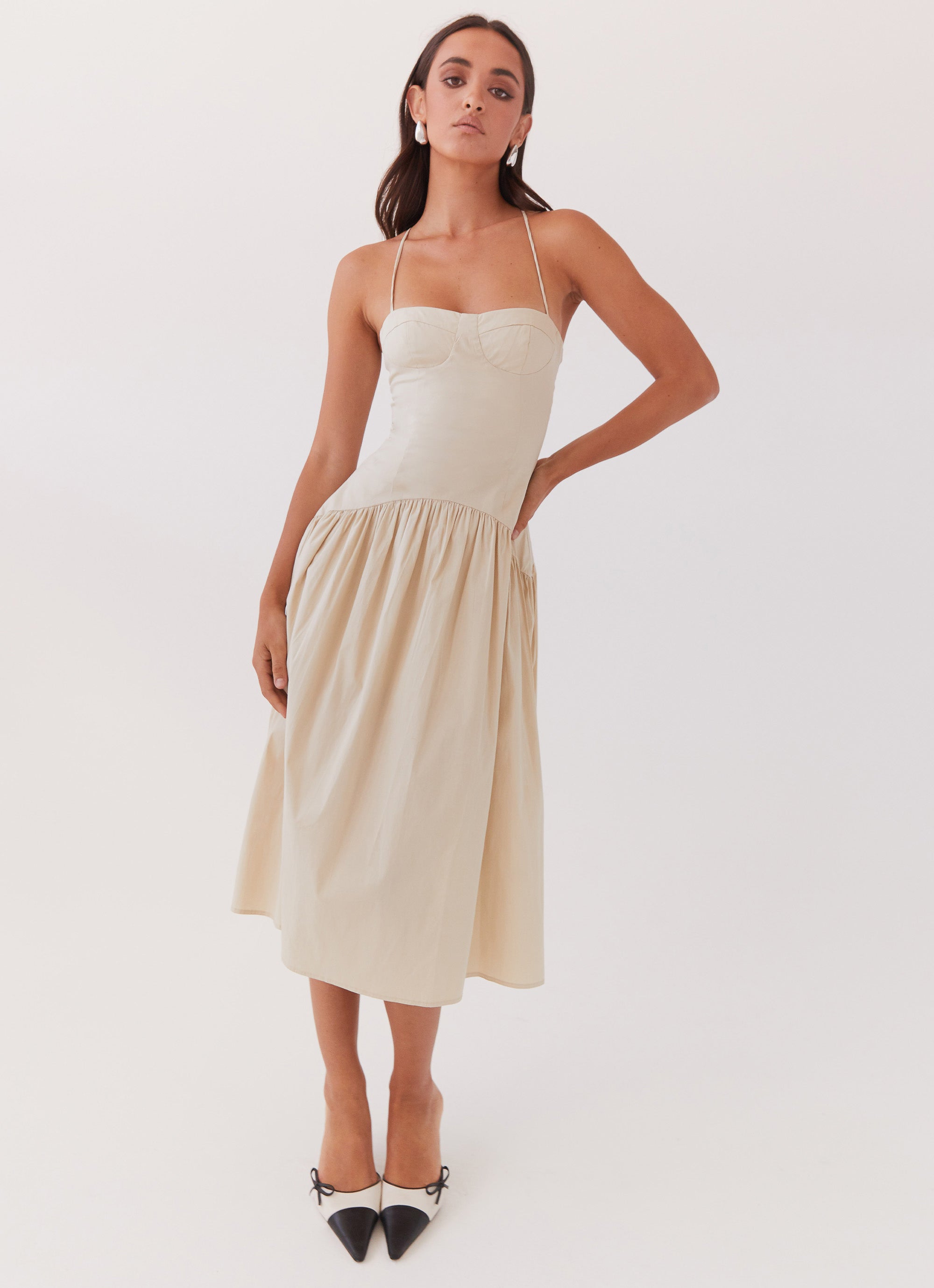 Yvette Corset Midi Dress - Desert Sage Peppermayo US Yvette Corset Midi Dress - Desert Sage Peppermayo US
