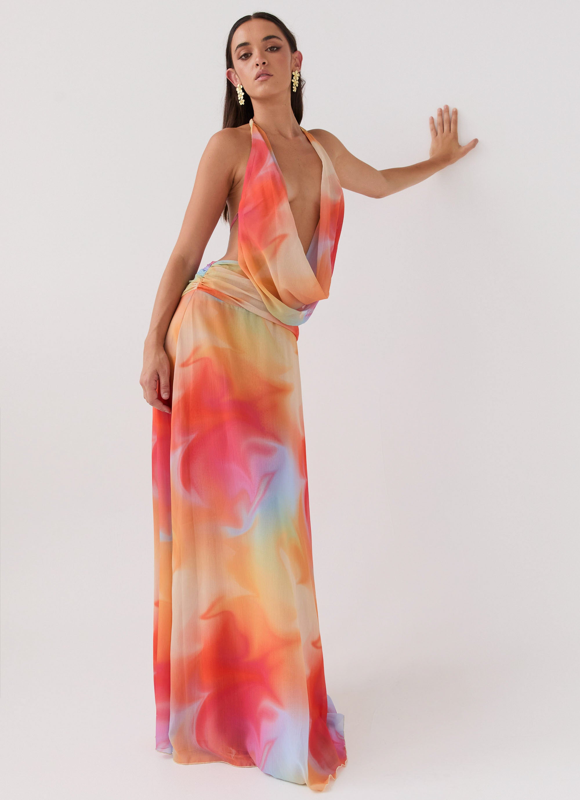 Elysia Chiffon Maxi Dress - Rainbow Peppermayo US Elysia Chiffon Maxi Dress - Rainbow Peppermayo US