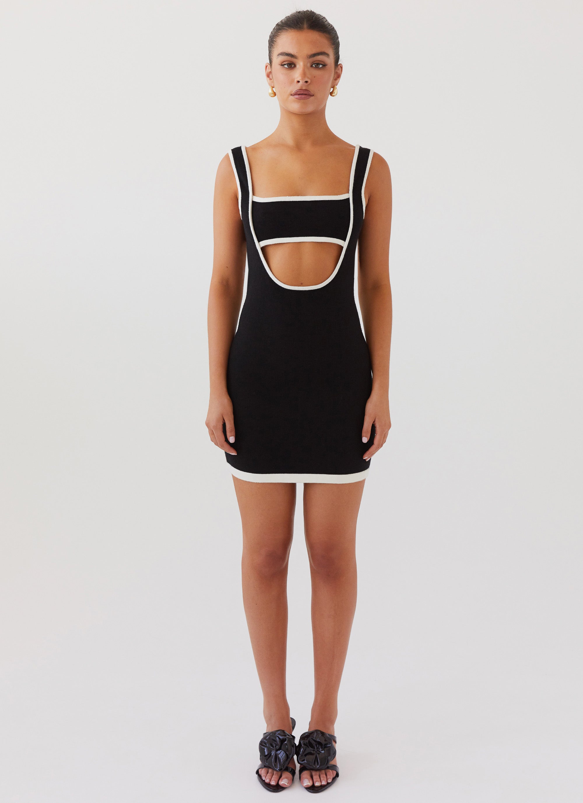 paris sleeveless mini dress Lucy Paris Rima V-Neck Sleeveless A-Line Mini Dress, Womens, XL, Brown