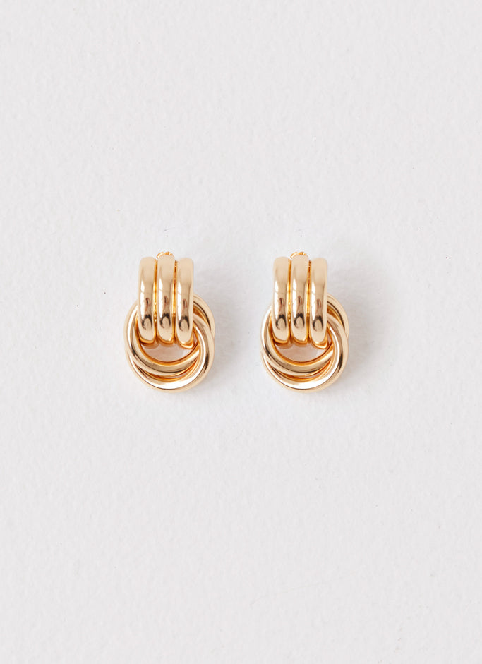 Bold Step Cuff Earrings - Gold