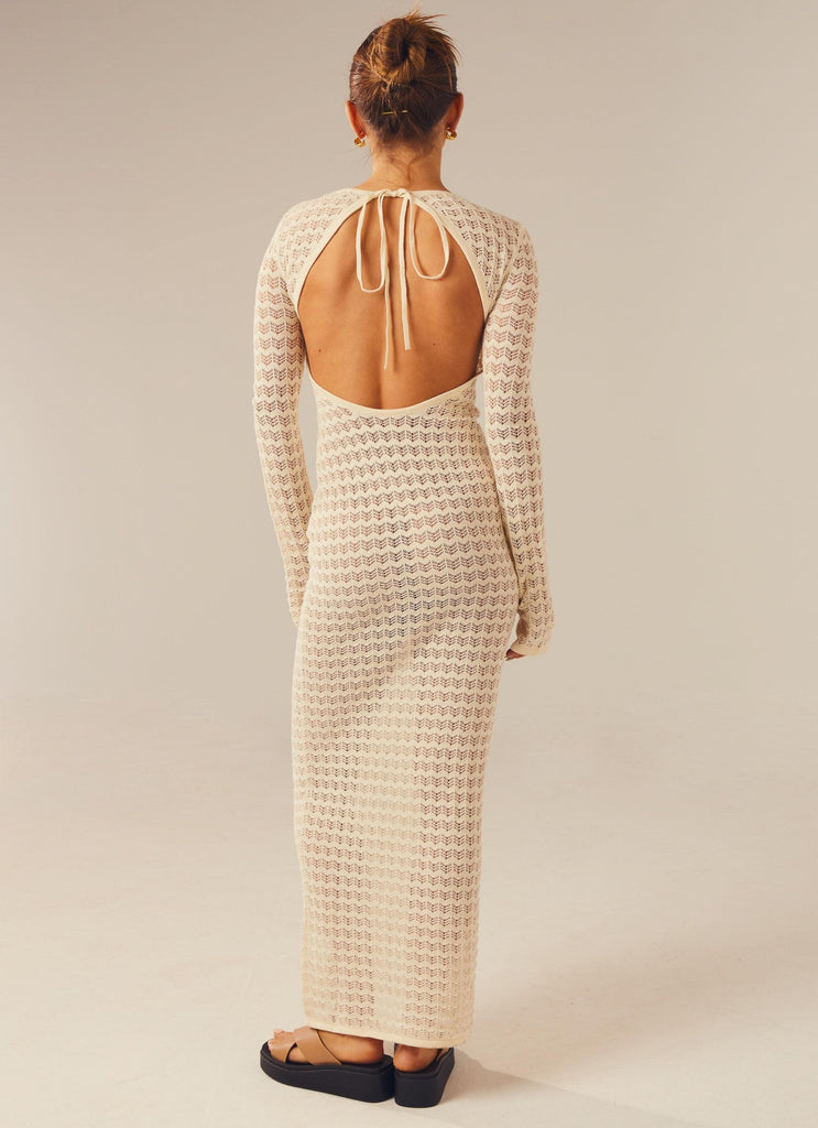 Love Galore Crochet Maxi Dress - Ivory - Peppermayo US