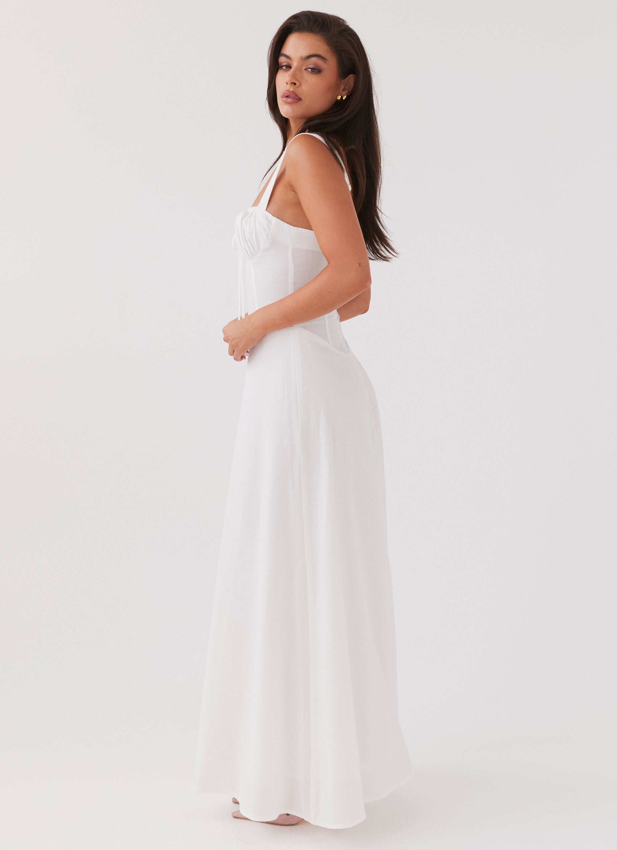 Lucie Linen Maxi Dress - White Peppermayo US Lucie Linen Maxi Dress - White Peppermayo US