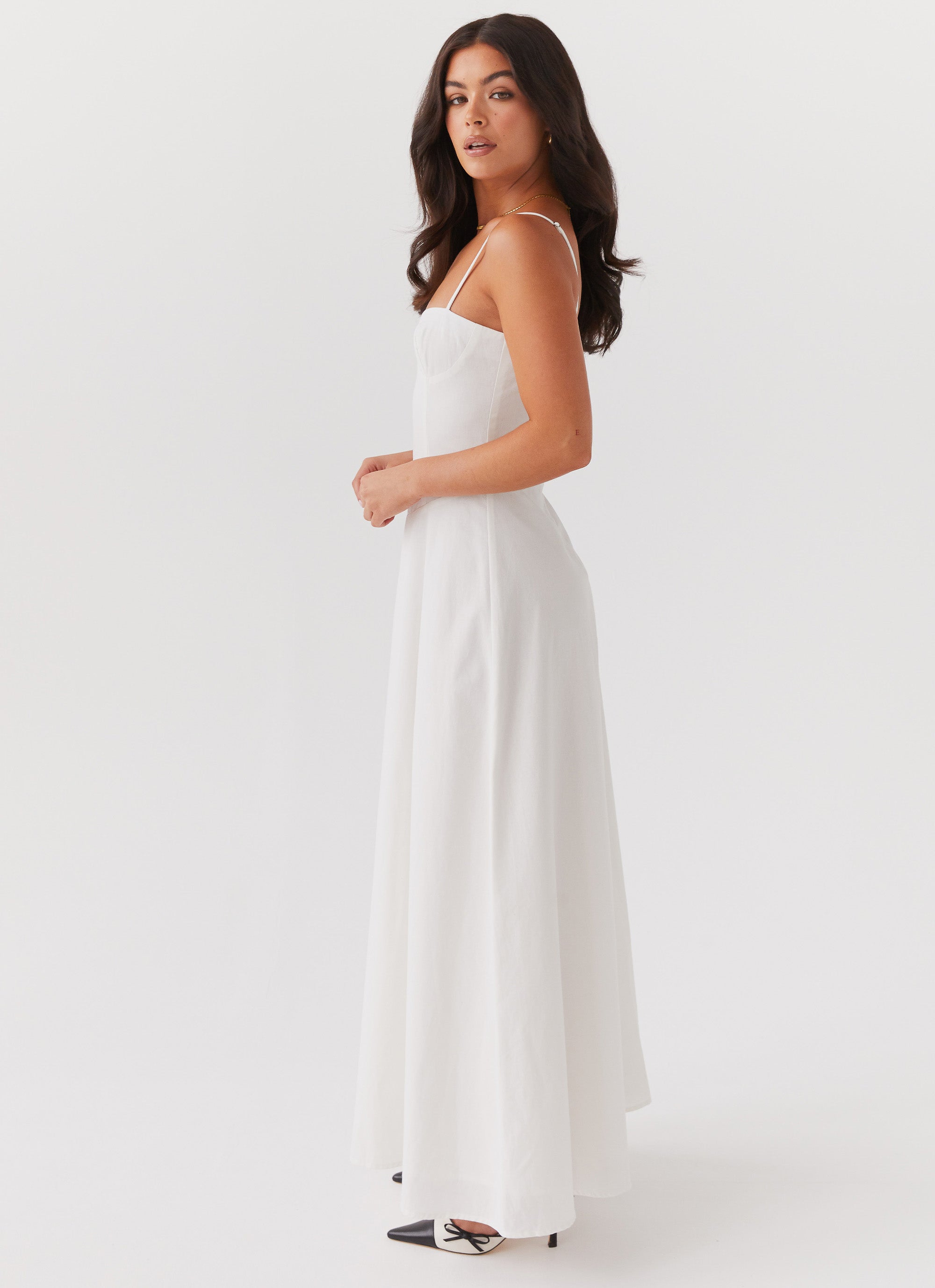 Angelina Linen Maxi Dress - White Peppermayo US Angelina Linen Maxi Dress - White Peppermayo US