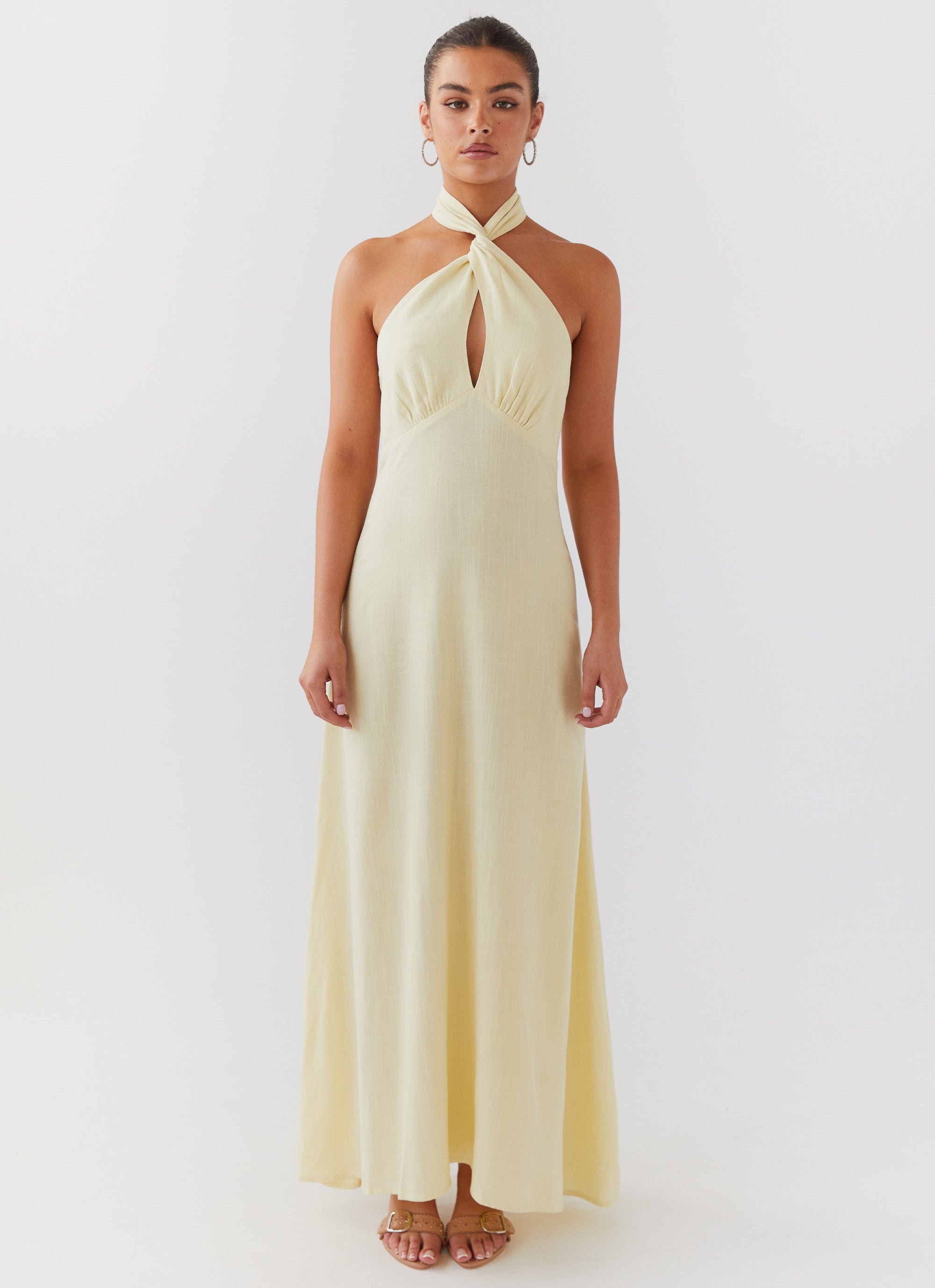 Adrienne Linen Maxi Dress - Lemon Peppermayo US Adrienne Linen Maxi Dress - Lemon Peppermayo US