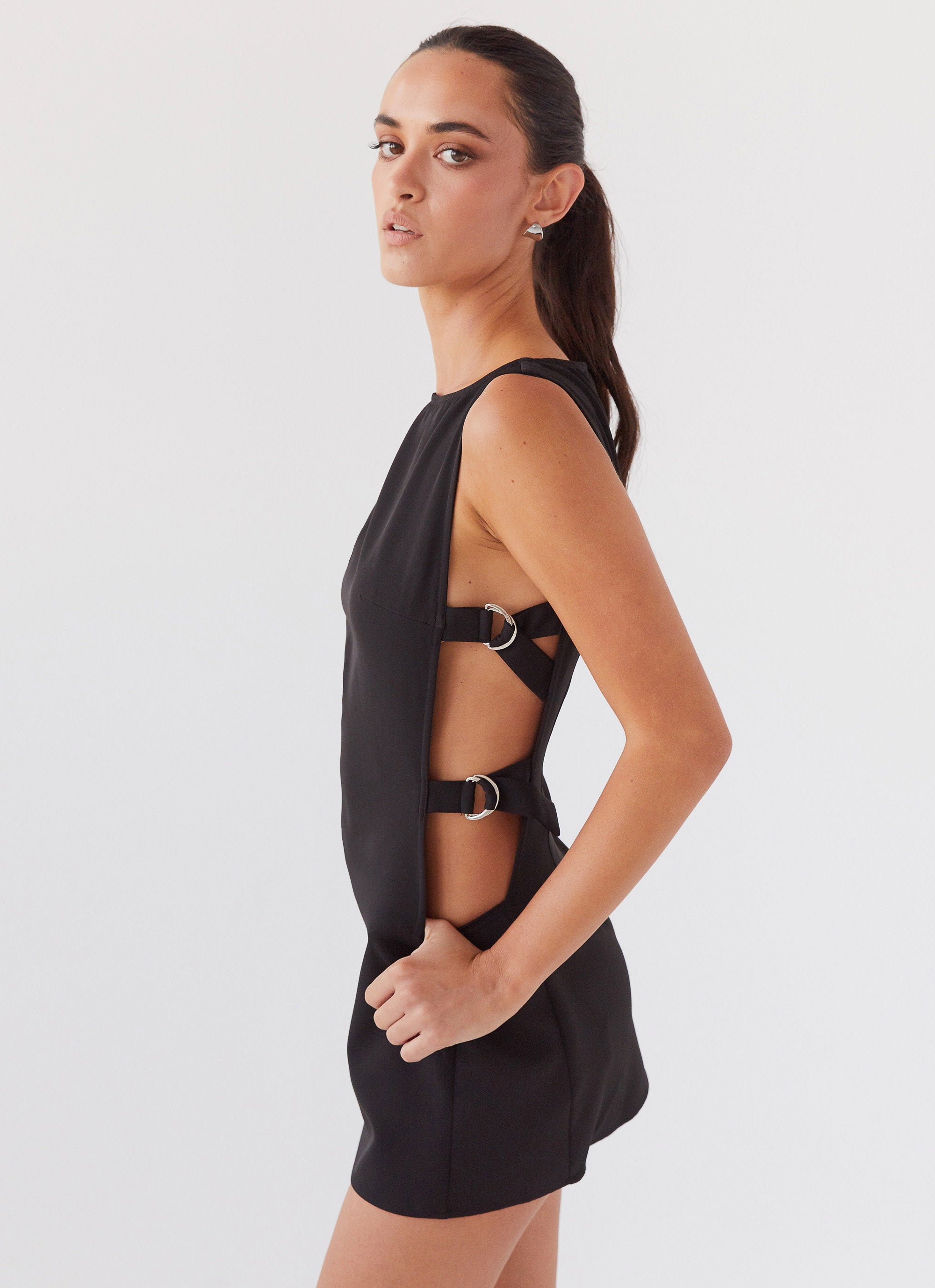 black buckle dress boohoo Women's Plus Buckle Detail Tie Waist Tailored Blazer Dress in Black | Size: 12