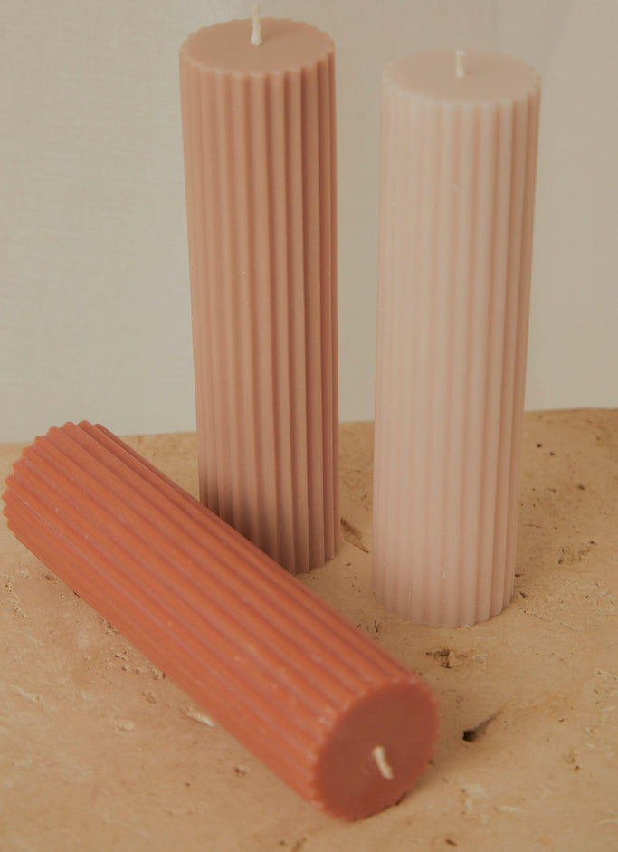 Moreton Eco Fluted Pillar - Baked Clay