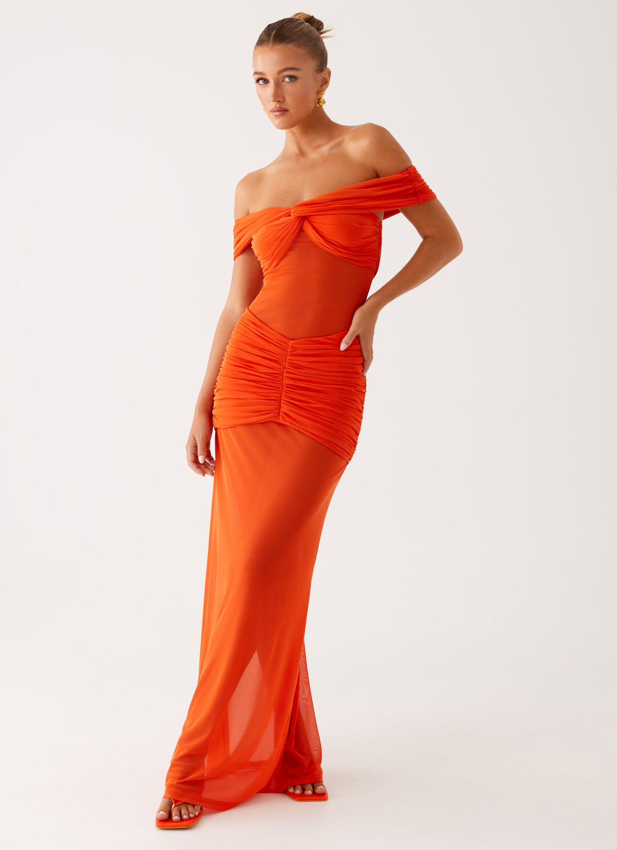 Charming Off Shoulder Maxi Dress