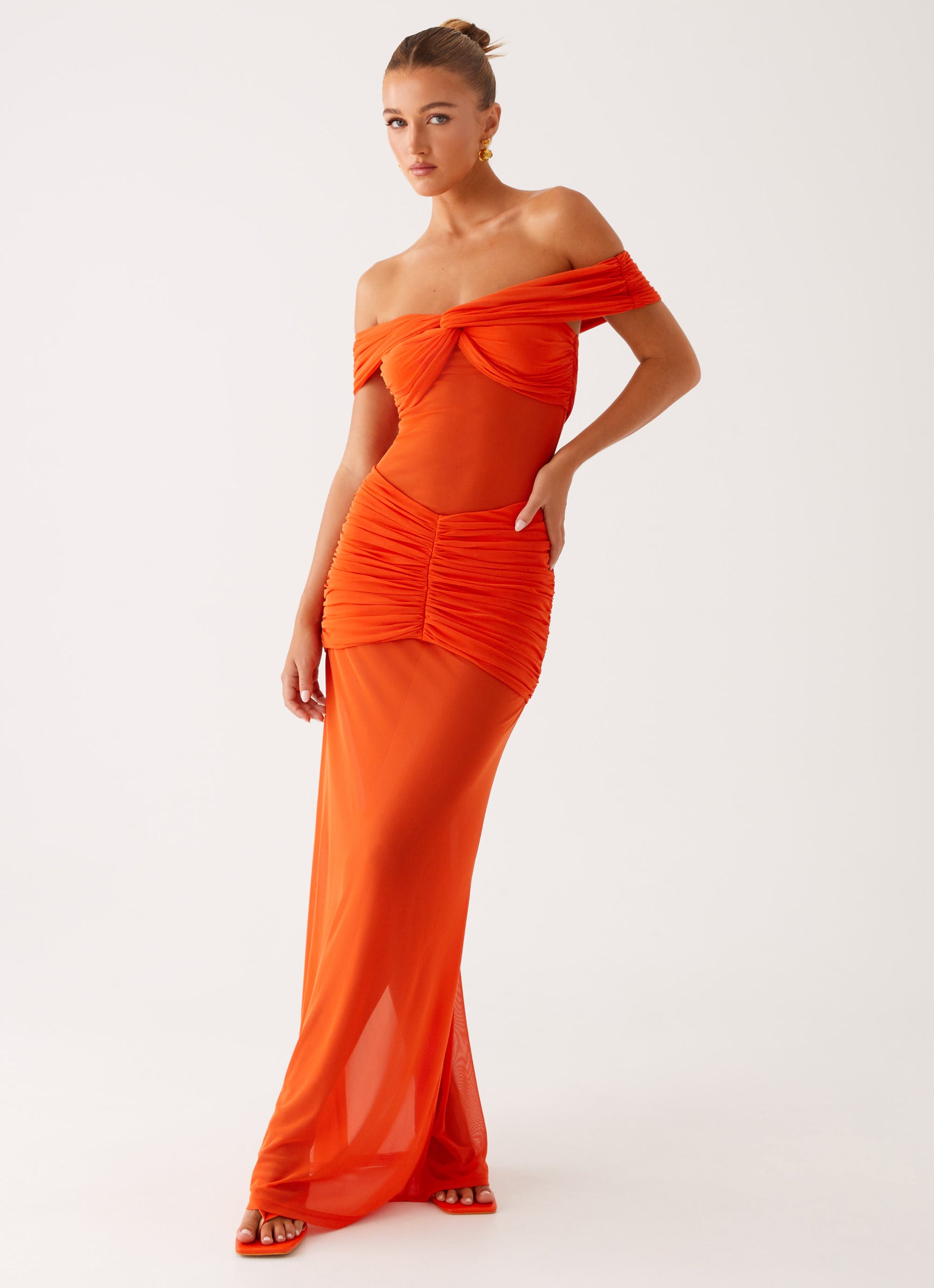 Charming Off Shoulder Maxi Dress