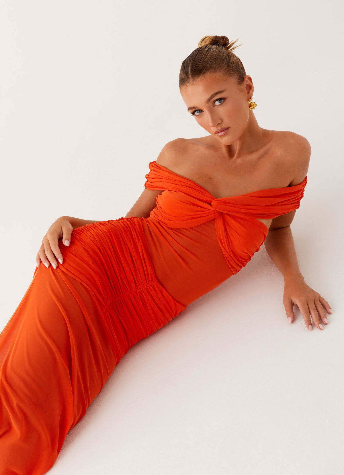 Charming Off Shoulder Maxi Dress