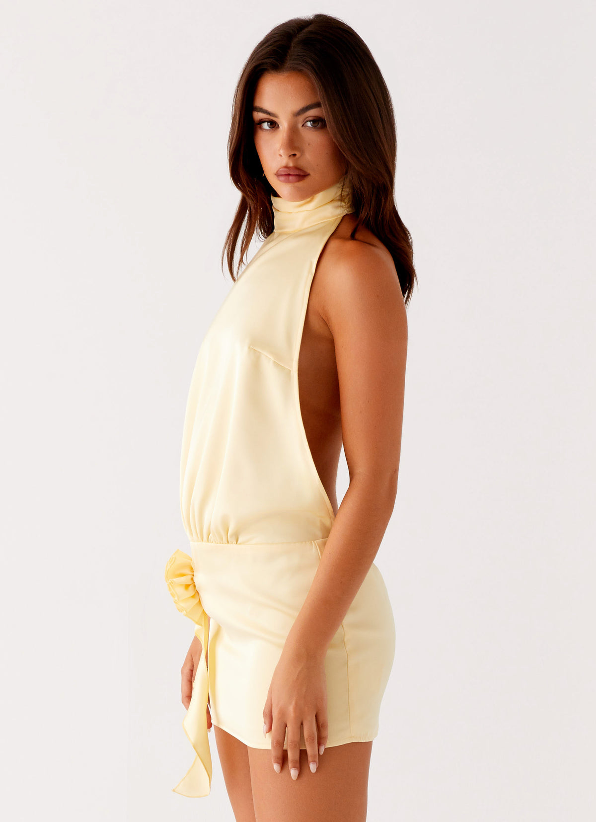 halterneck mini dress Halter Neck Cut Out in White - 4 Crafted from mixed fabrics Embellished Halter Neck Little Black