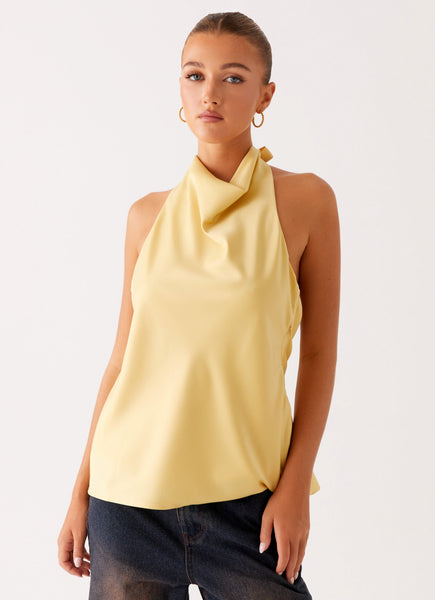 Carsen Halter Top - Yellow – Peppermayo US
