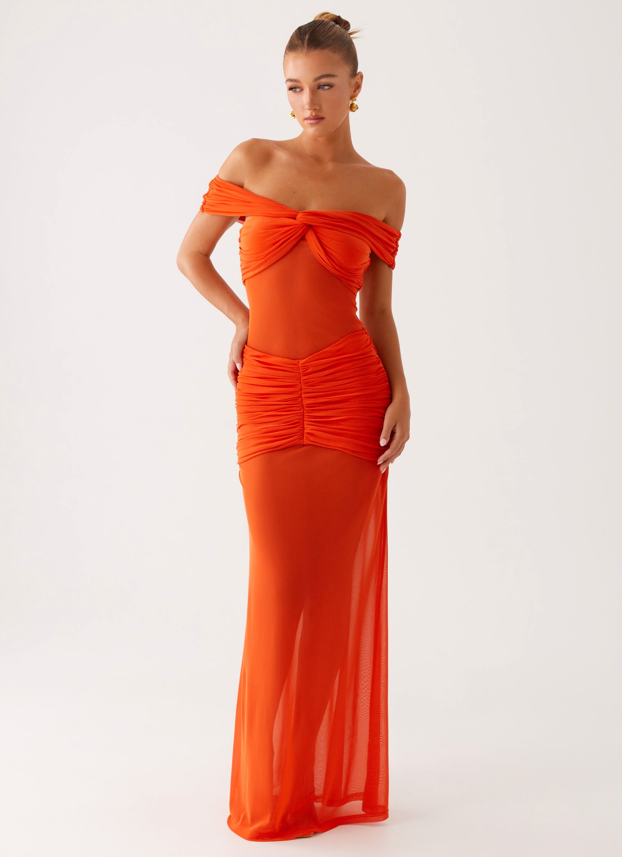 Charming Off Shoulder Maxi Dress