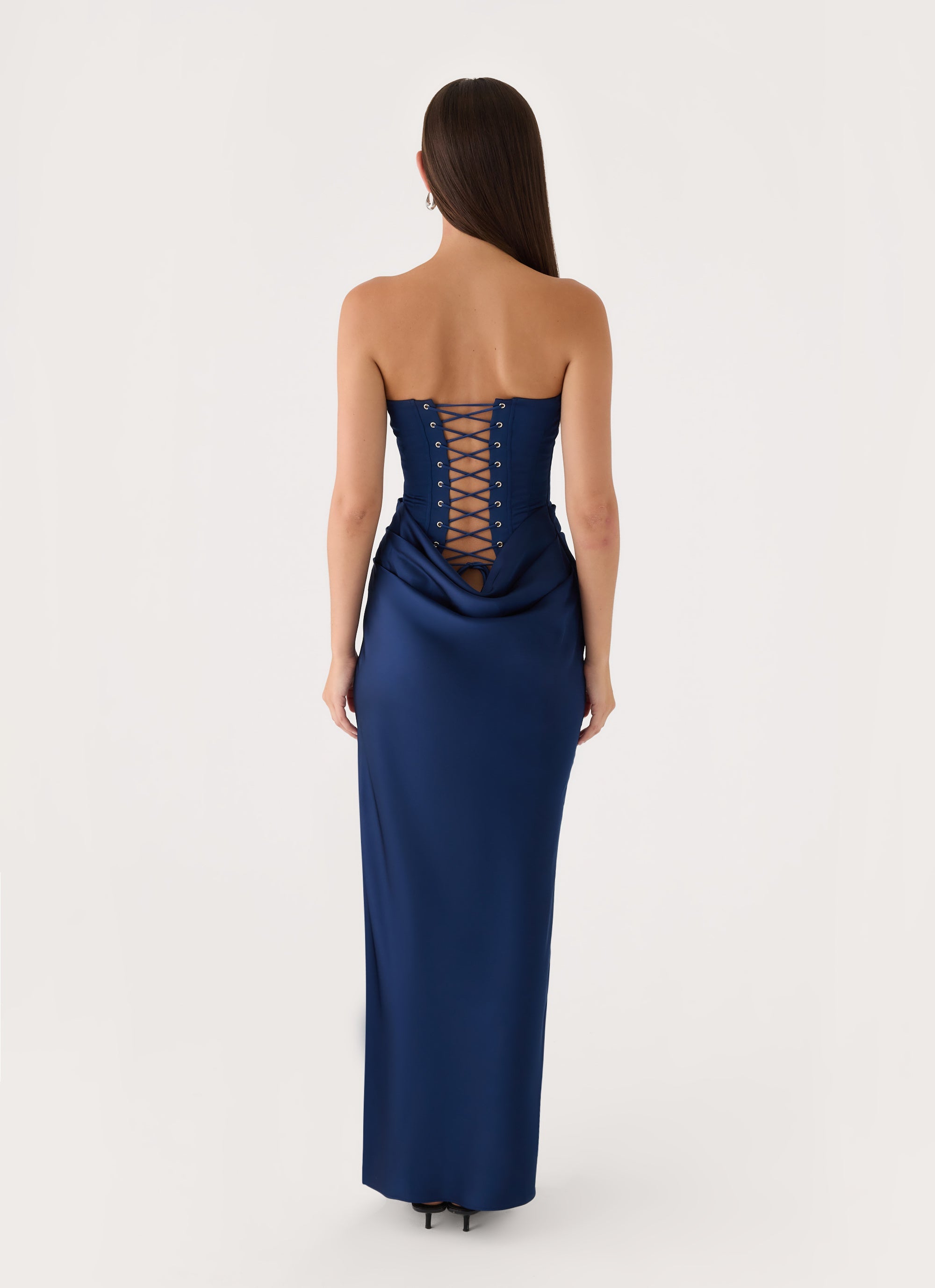 Adara Corset Maxi Dress - Dark Navy – Peppermayo US