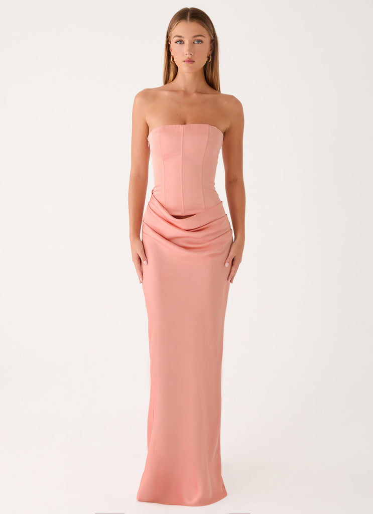 Adara Corset Maxi Dress - Peach
