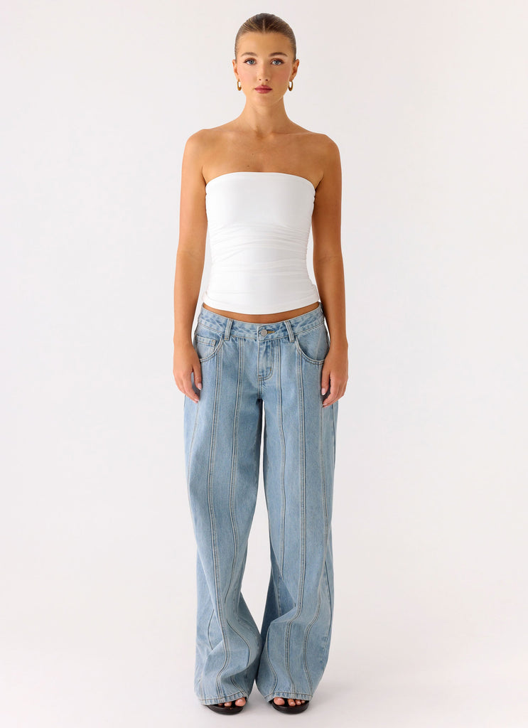 Adrienna Strapless Top - White