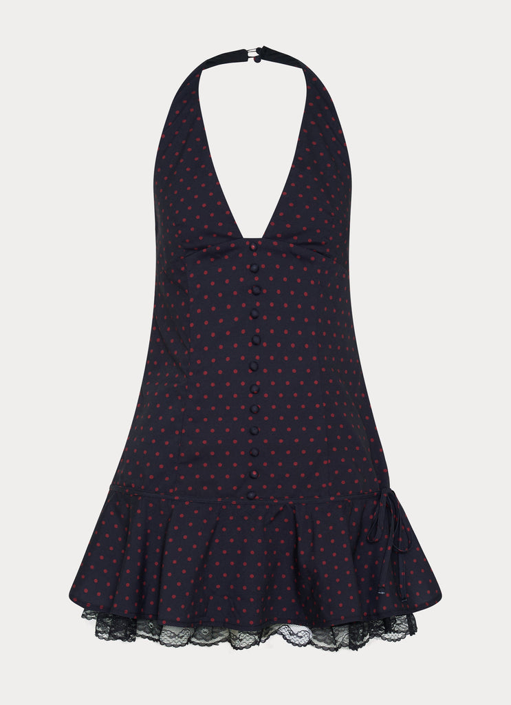 Aiden Mini Dress - Black Polka Dot Peppermayo US Aiden Mini Dress - Black Polka Dot Peppermayo US