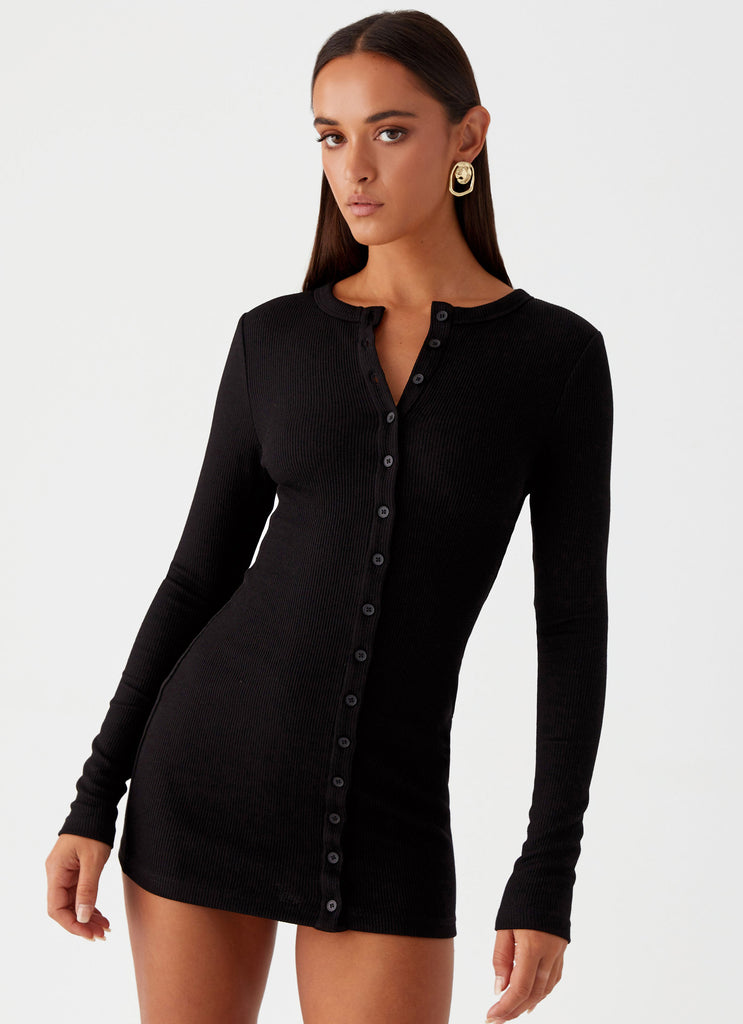 Ailee Long Sleeve Mini Dress - Black Peppermayo US Ailee Long Sleeve Mini Dress - Black Peppermayo US