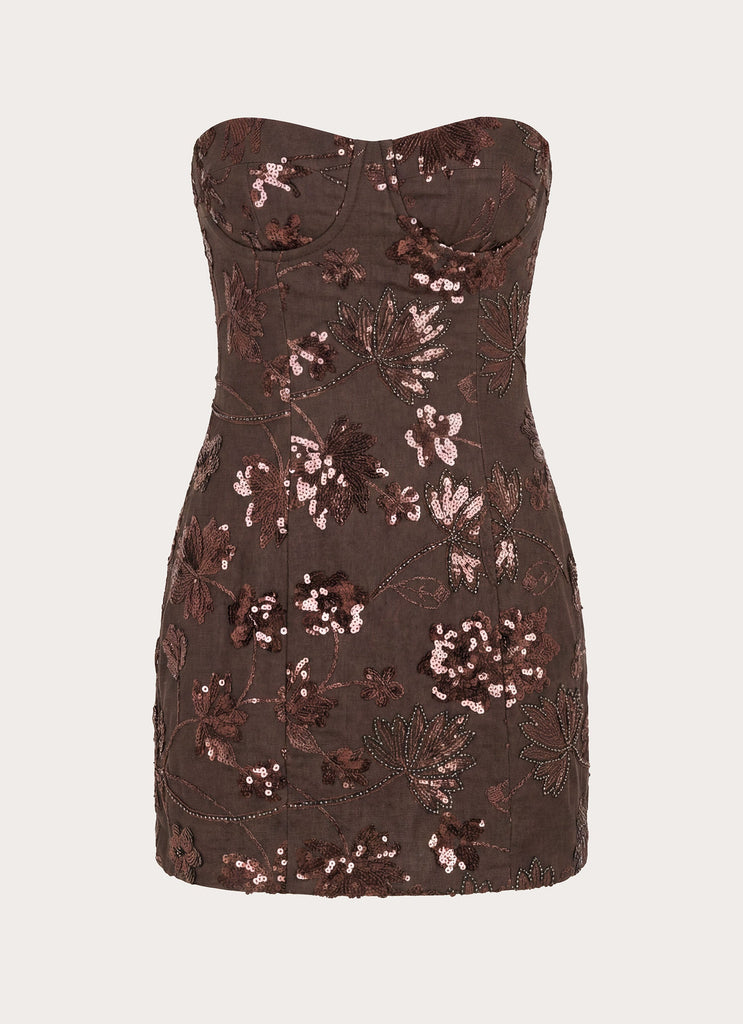 Akima Bustier Sequin Mini Dress