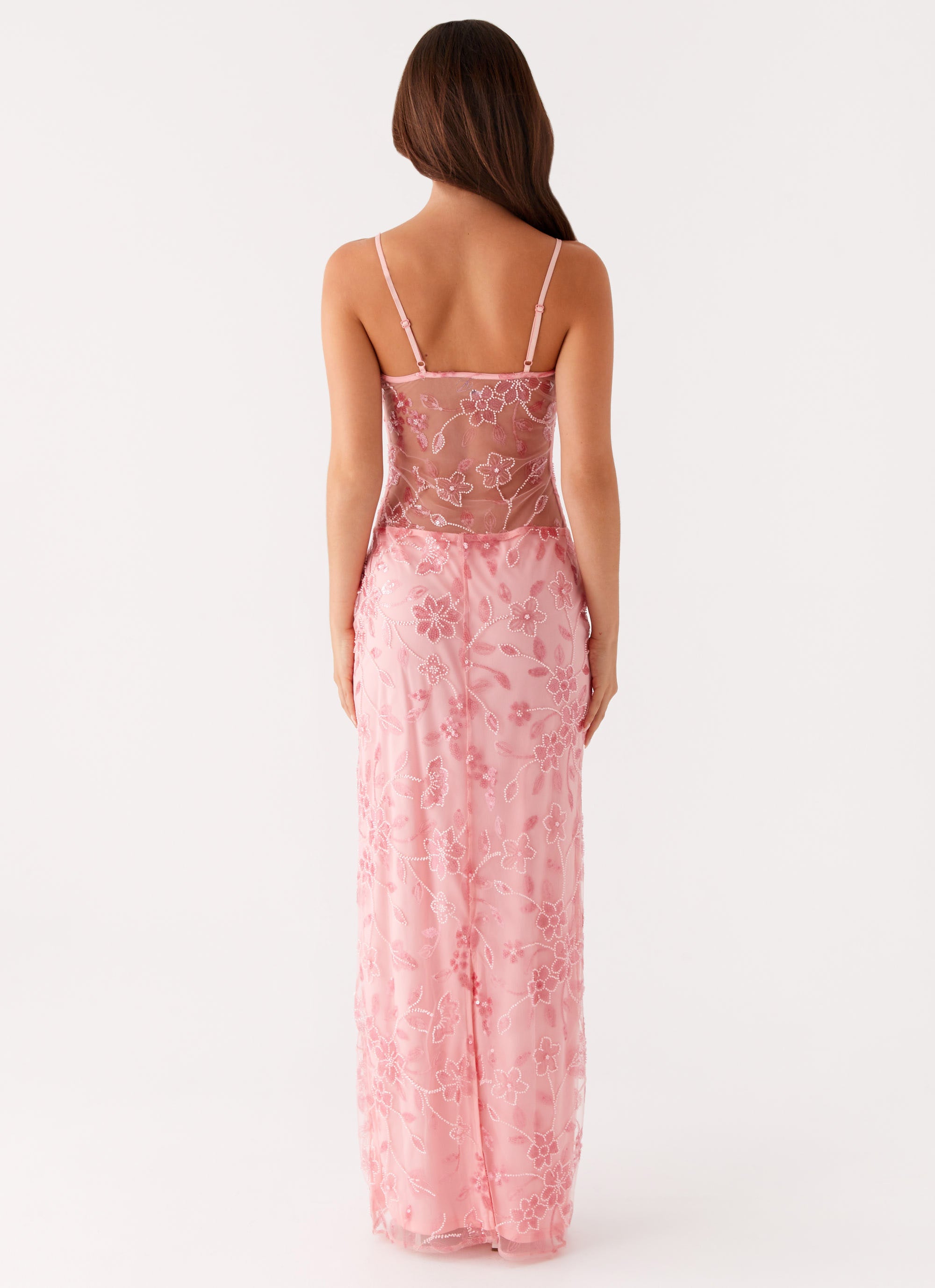 Akira Beaded Maxi Dress - Pink Orange Pink Orange / US 12 Akira Beaded Maxi Dress - Pink Orange Pink Orange / US 12