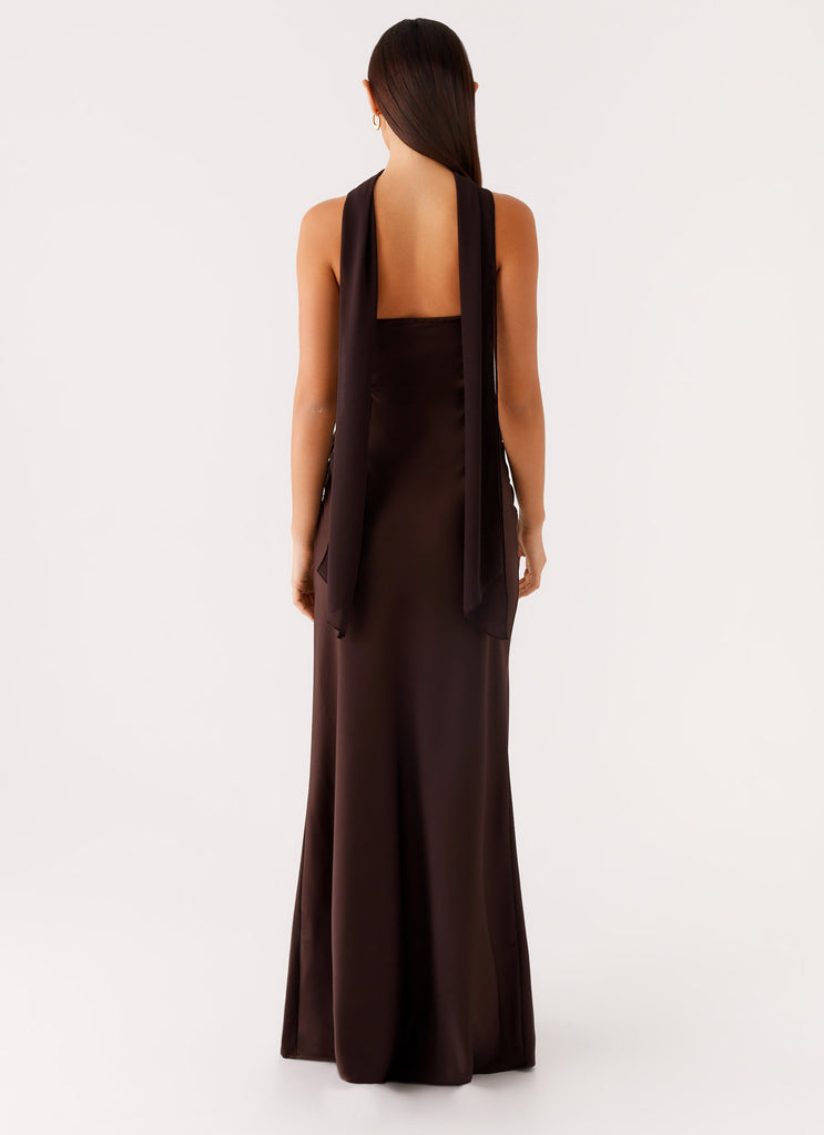 Alaine Scarf Maxi Dress - Dark Chocolate Peppermayo US Alaine Scarf Maxi Dress - Dark Chocolate Peppermayo US