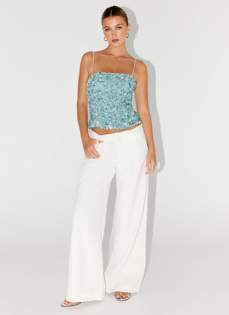 Alayna Sequin Top - Aqua