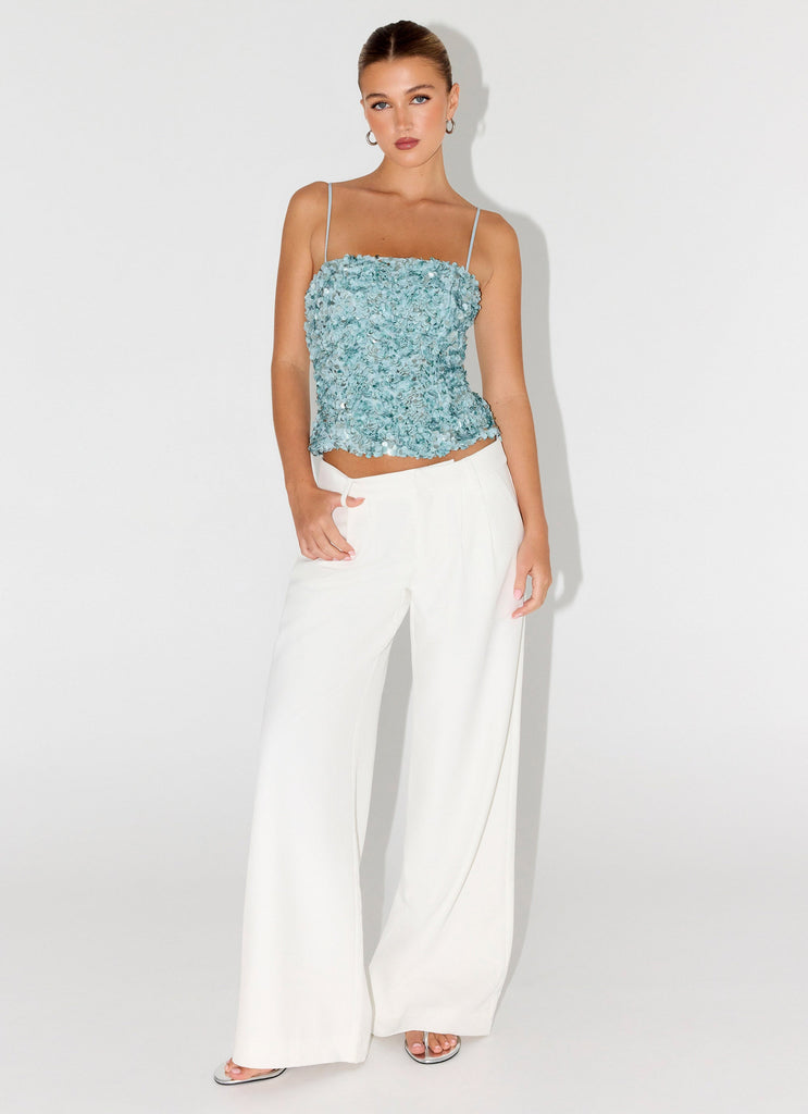 Alayna Sequin Top - Aqua