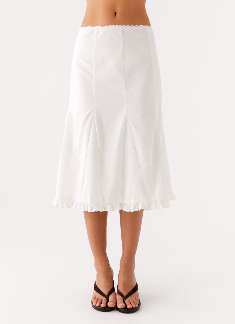 Alec Midi Skirt White 4 Peppermayo