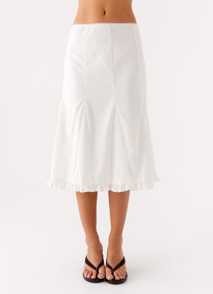 Alec Midi Skirt White 4 Peppermayo