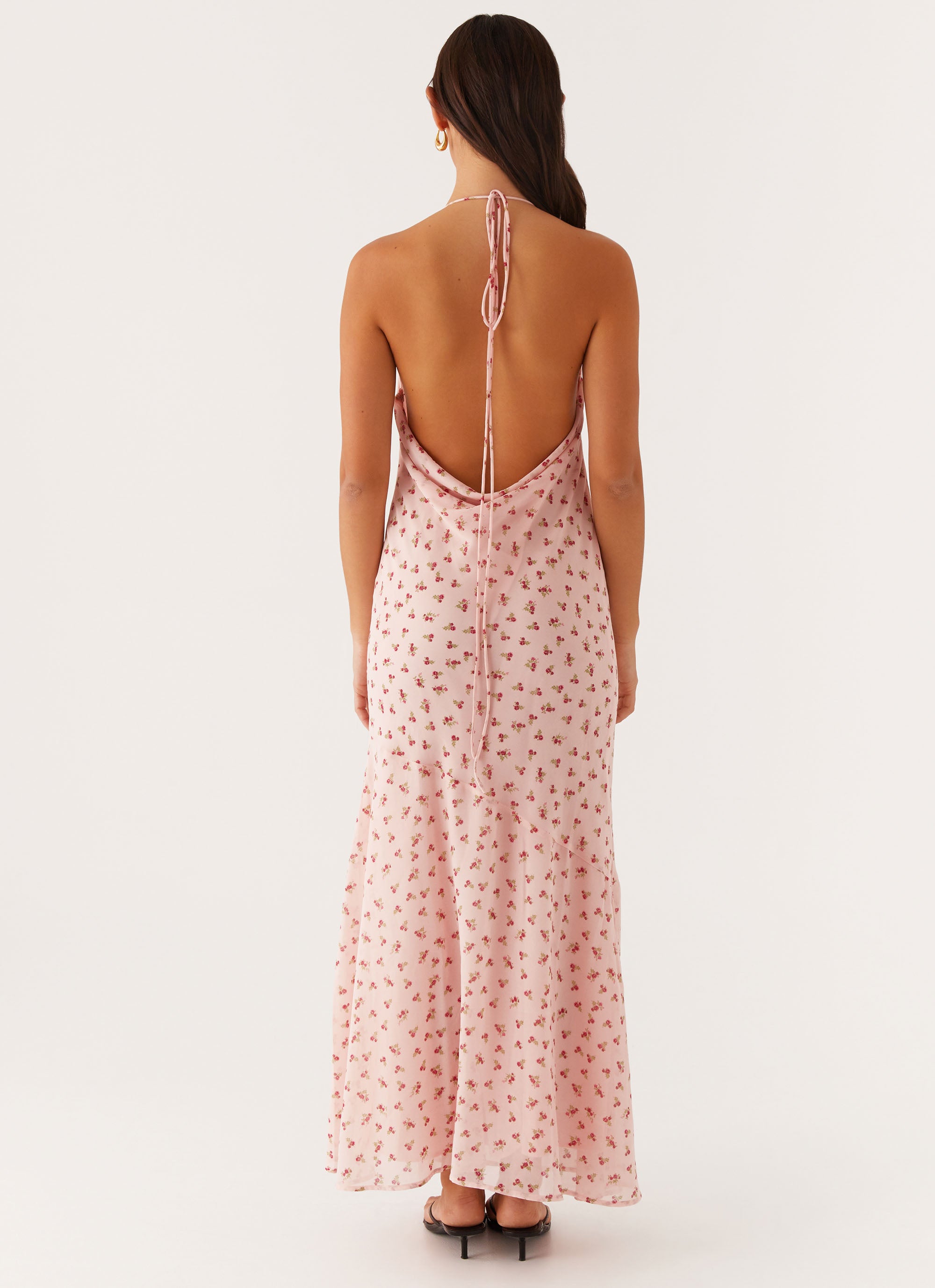 Alianna Cowl Neck Mesh Maxi Dress