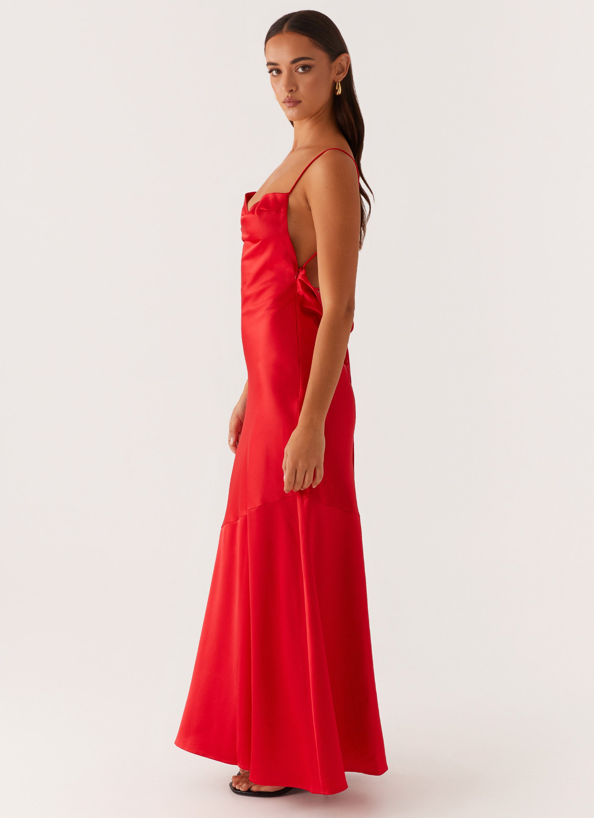 Alianna Cowl Neck Satin Maxi Dress - Red Peppermayo US Alianna Cowl Neck Satin Maxi Dress - Red Peppermayo US